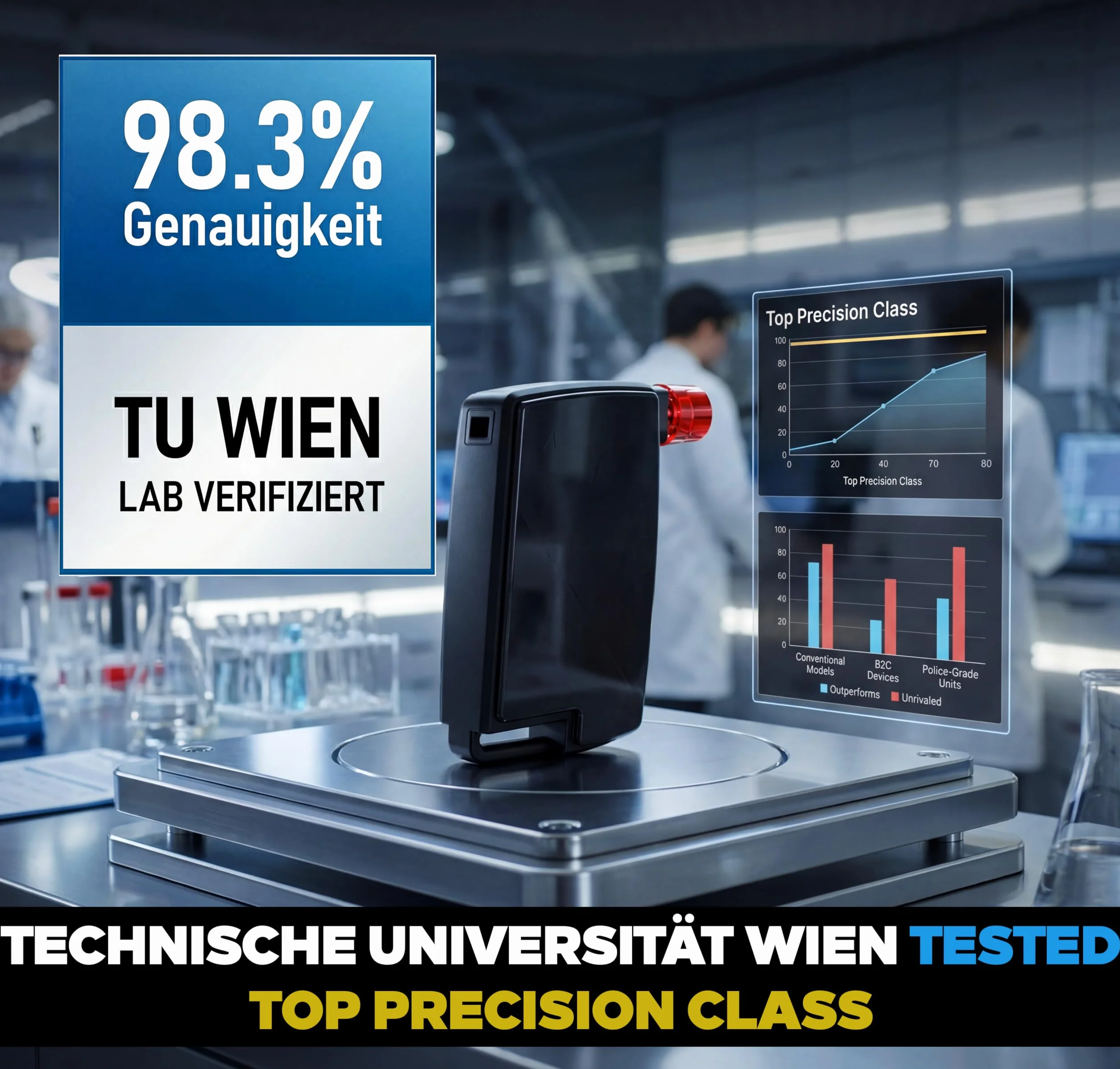 ACE XS Promilletester per autisti - mini etilometro polizeigenauer con portachiavi - alcoltest professionale per autovetture