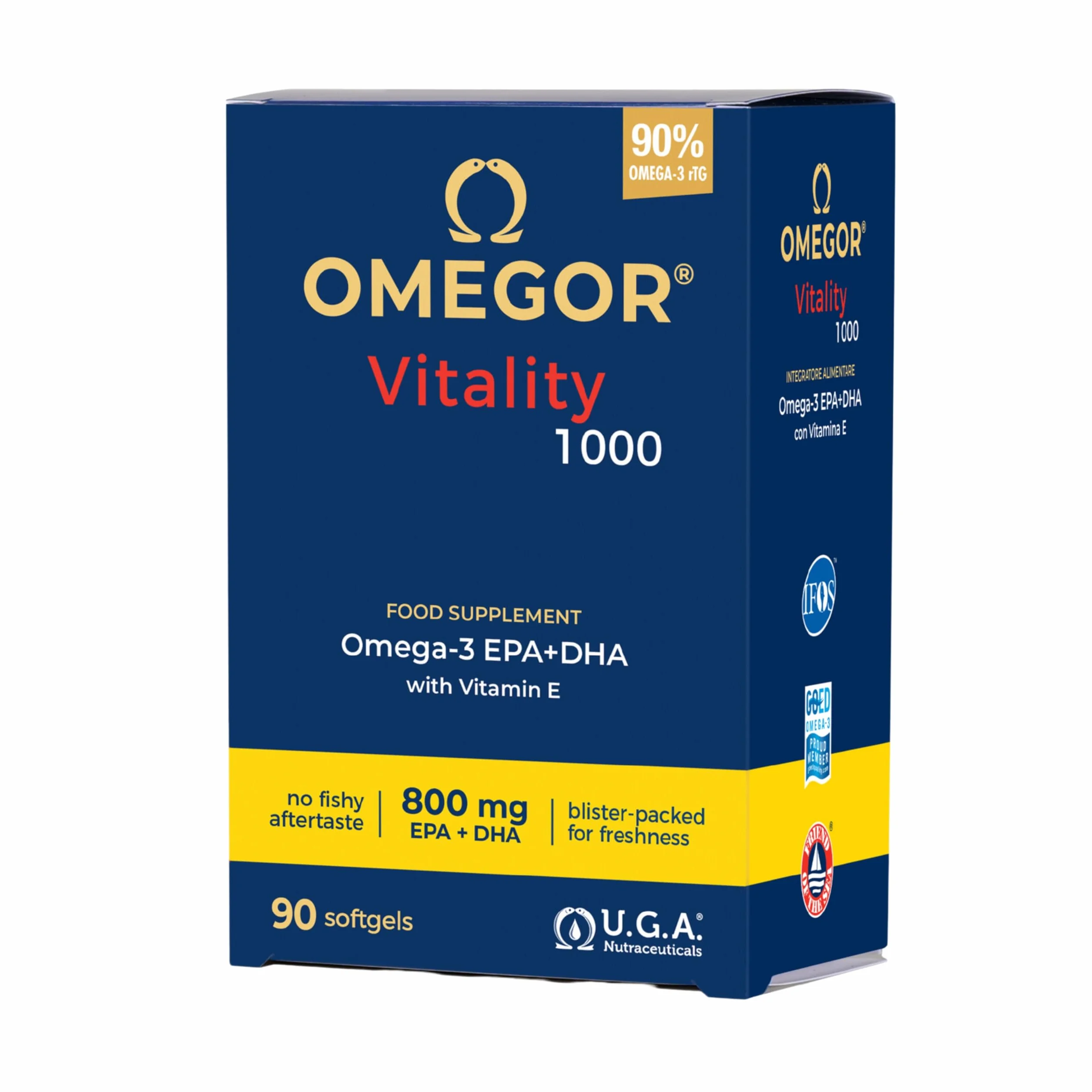 Omega 3 IFOS 5 Stelle 90 cps Olio di Pesce 1000mg Ricco di EPA e DHA