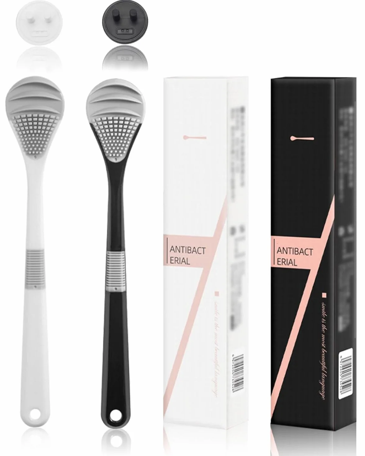 Tongue Scraper Cleaner, Nettalingua, Raschietto Lingua per Pulizia Bocca, Riduce Alito Cattivo, 2 Pezzi