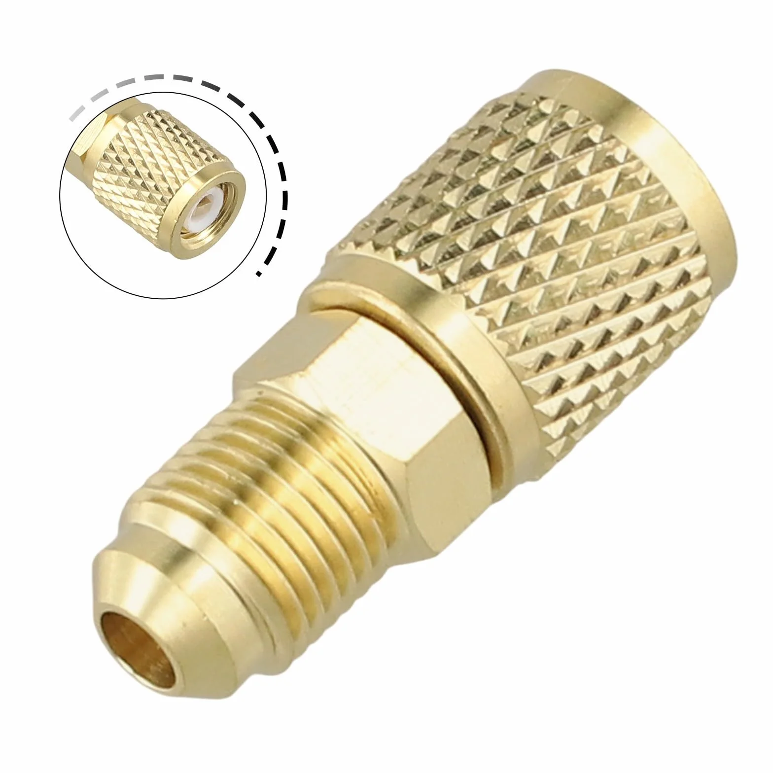Adattatore in ottone maschio 5/16 x femmina 1/4 SAE per climatizzazione R32 R410a R22