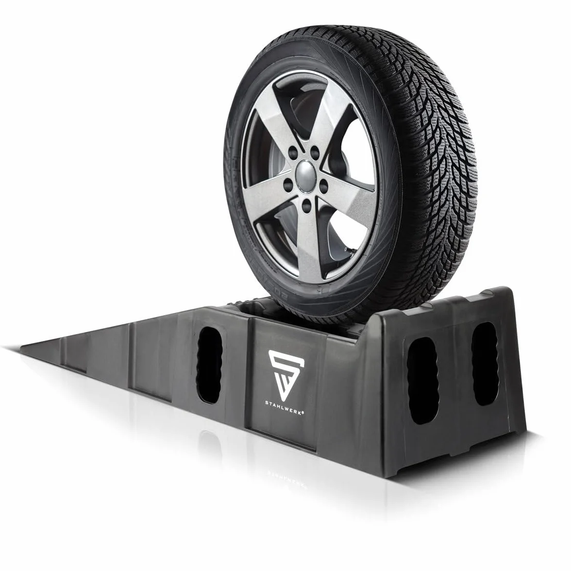 STAHLWERK Set di 2 cunei per gradini GT-15 ST con portata di 6 t, 905 x 330 x 215 mm, cuneo di carico | Rampa di carico | cuneo di bilanciamento per camper, caravan, roulotte o rimorchi