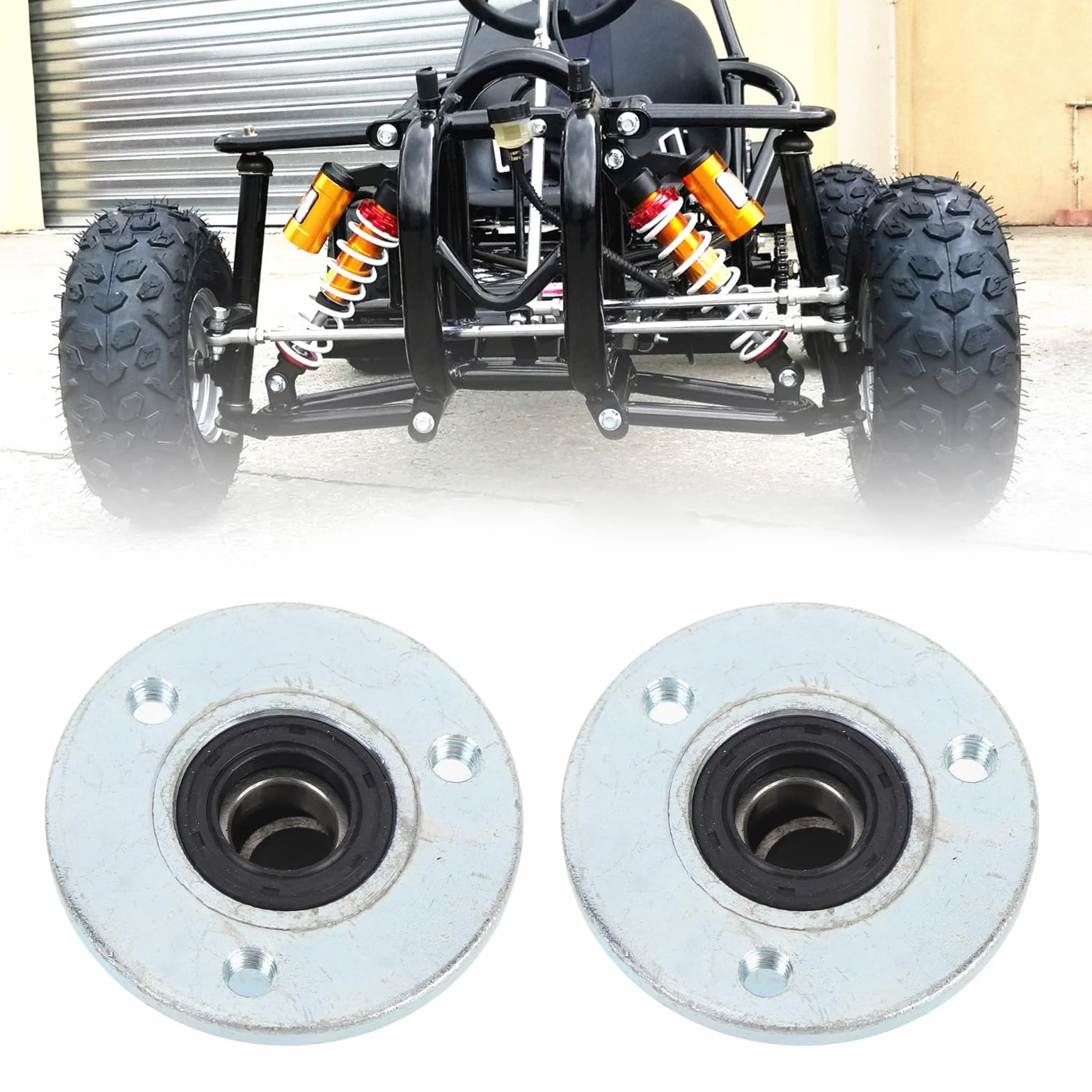 Abbina Mozzi di Ruote Anteriori 17 Mm, Mozzi di Cerchioni a Ruota con Cuscinetto e Guarnizioni, Lega in Acciaio Ad Alta Durezza, per Go Kart Atv Karting Utv Quad Bici