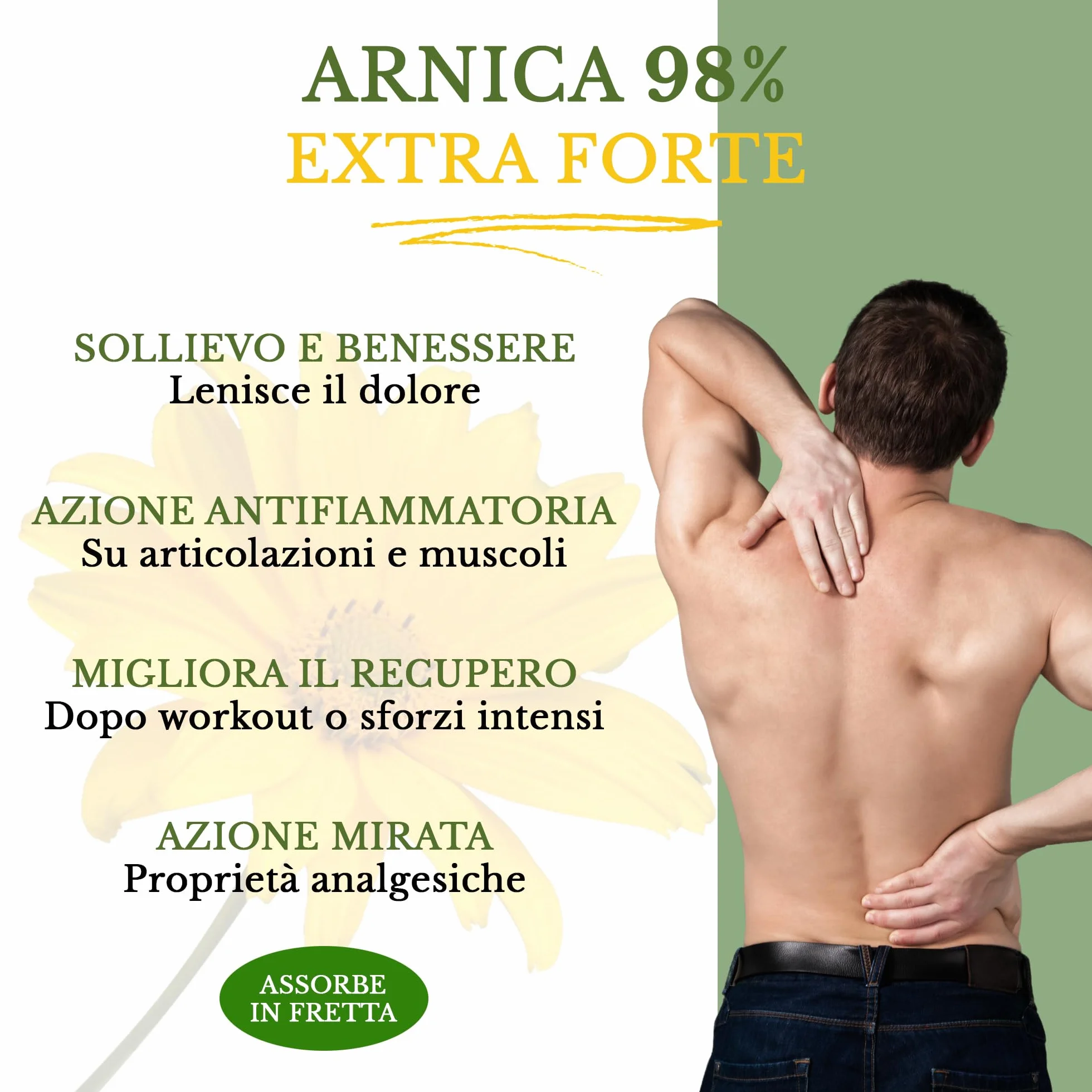 KREALIS Arnica Gel Extra Forte 500ml z Artiglio del Diavolo, Crema Massaggio per Muscoli e Articolazioni, Made in Italy
