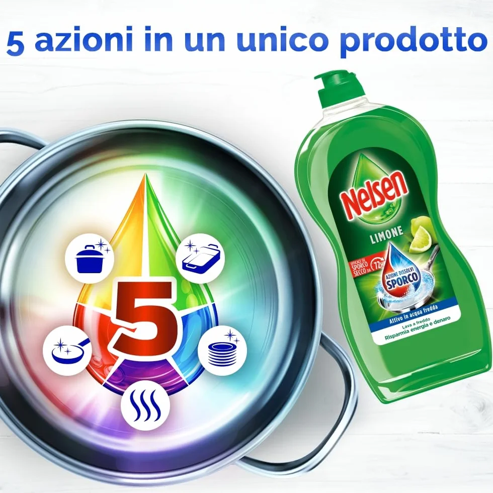 Nelsen Limone Detersivo per Piatti a Mano 900 ml
