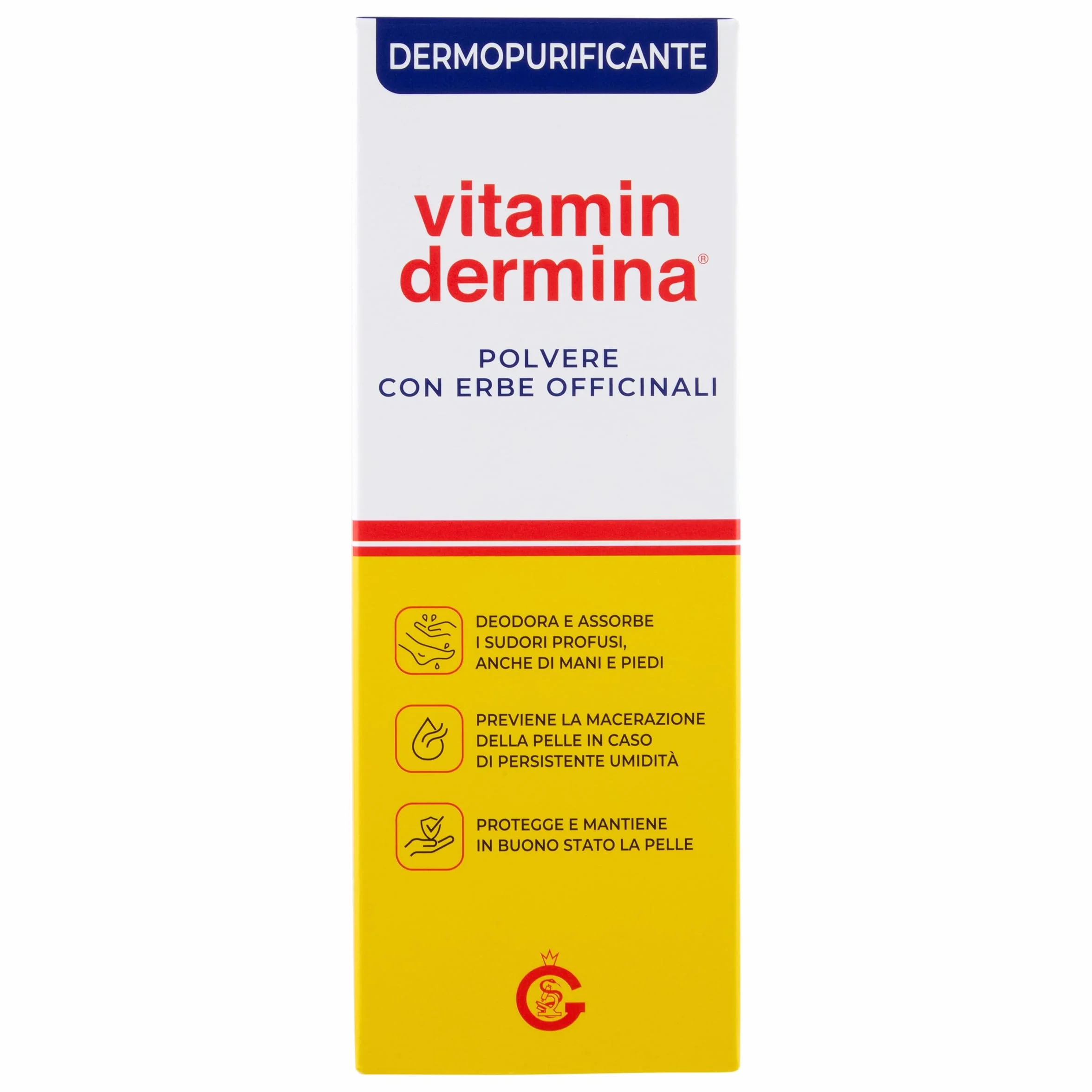 VITAMINDERMINA Polvere con Erbe Officinali Dermopurificante 100 g Antimicrobica Deodorante