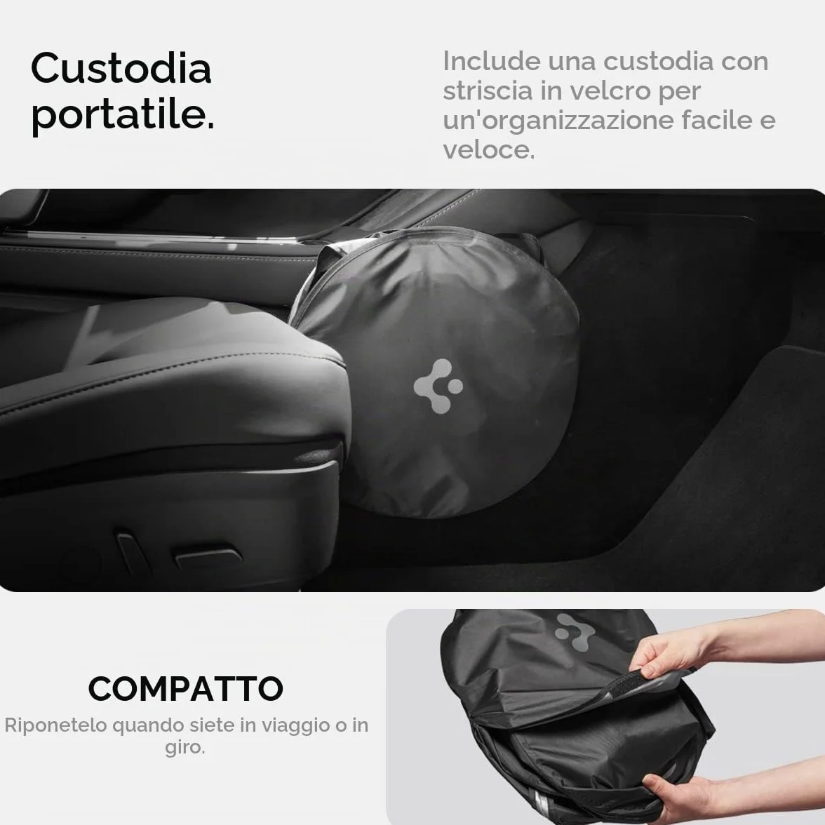 Spigen Tesla Model 3 (~2026 Highland) Model Y (~2026 Juniper) CryoShade Parasole per Parabrezza Anteriore Pieghevole, Protezione Solare Contro i Raggi UV, Accessori per Tesla