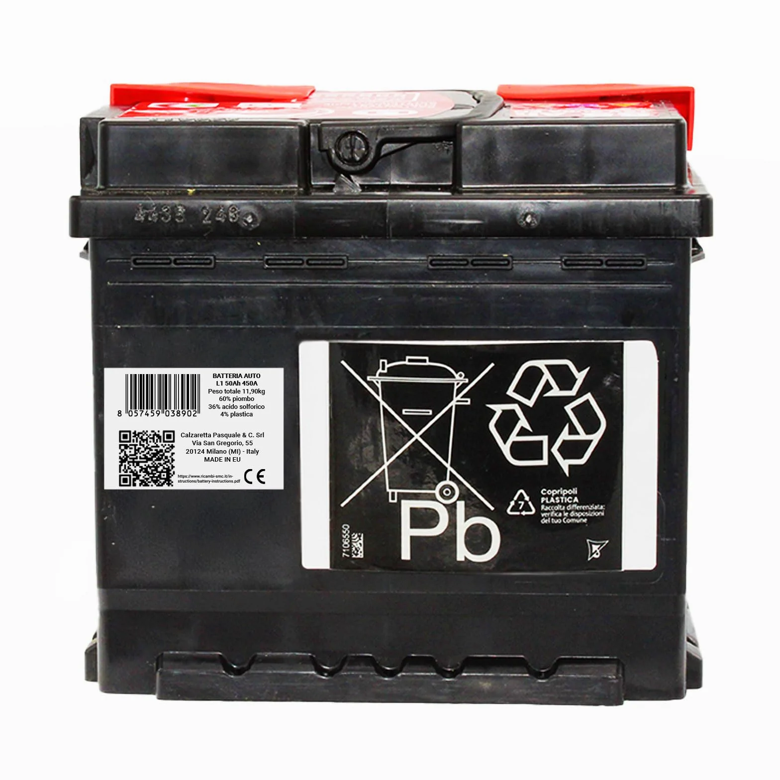 Batteria Auto Originale Speed L150-12V 50AH 450A EN con Polo Positivo A Destra