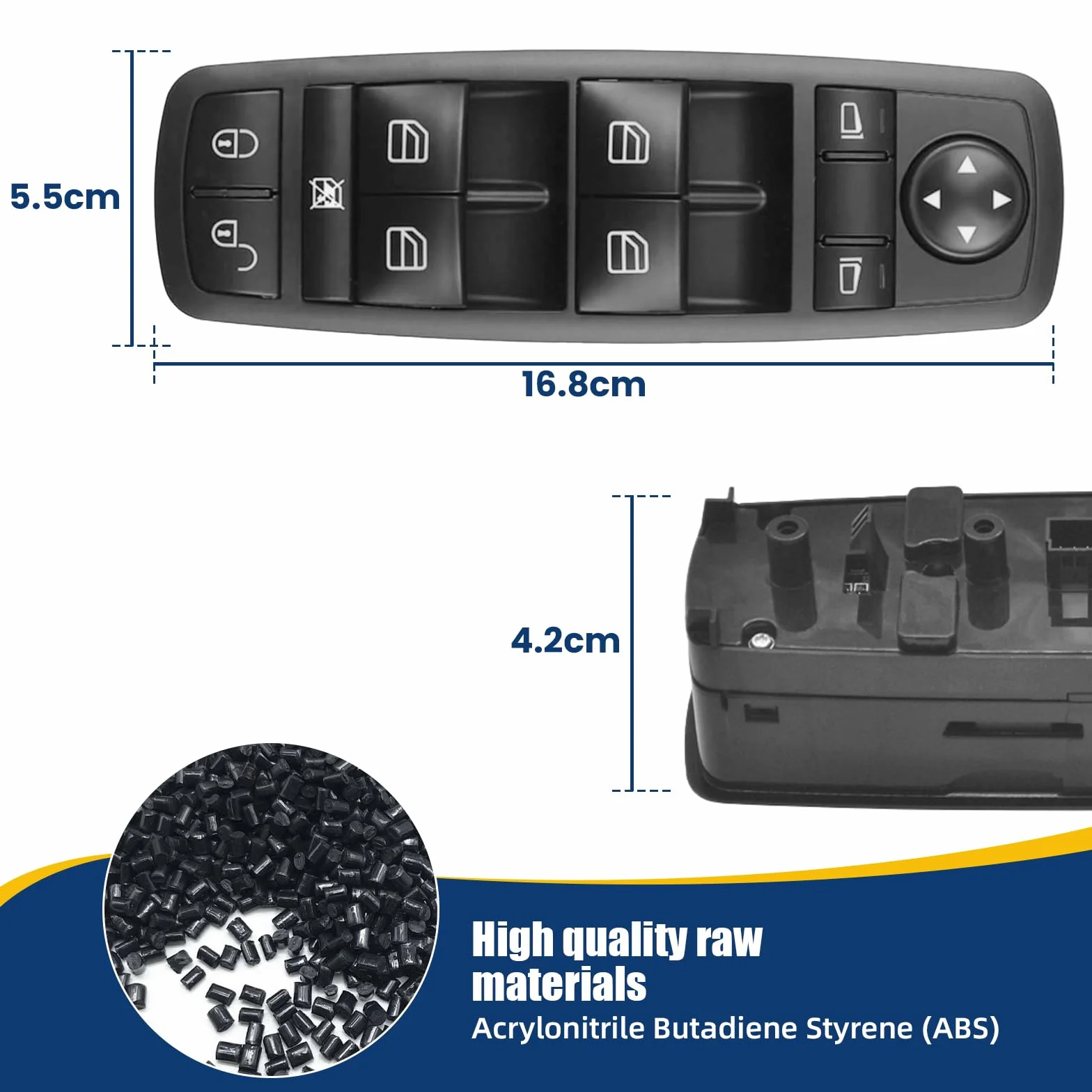 Interruttore alzacristalli elettrico sinistro Pulsante per W169 W245 X164 W164 W251 A1698206610 pulsantiera interruttore finestra 1698206610