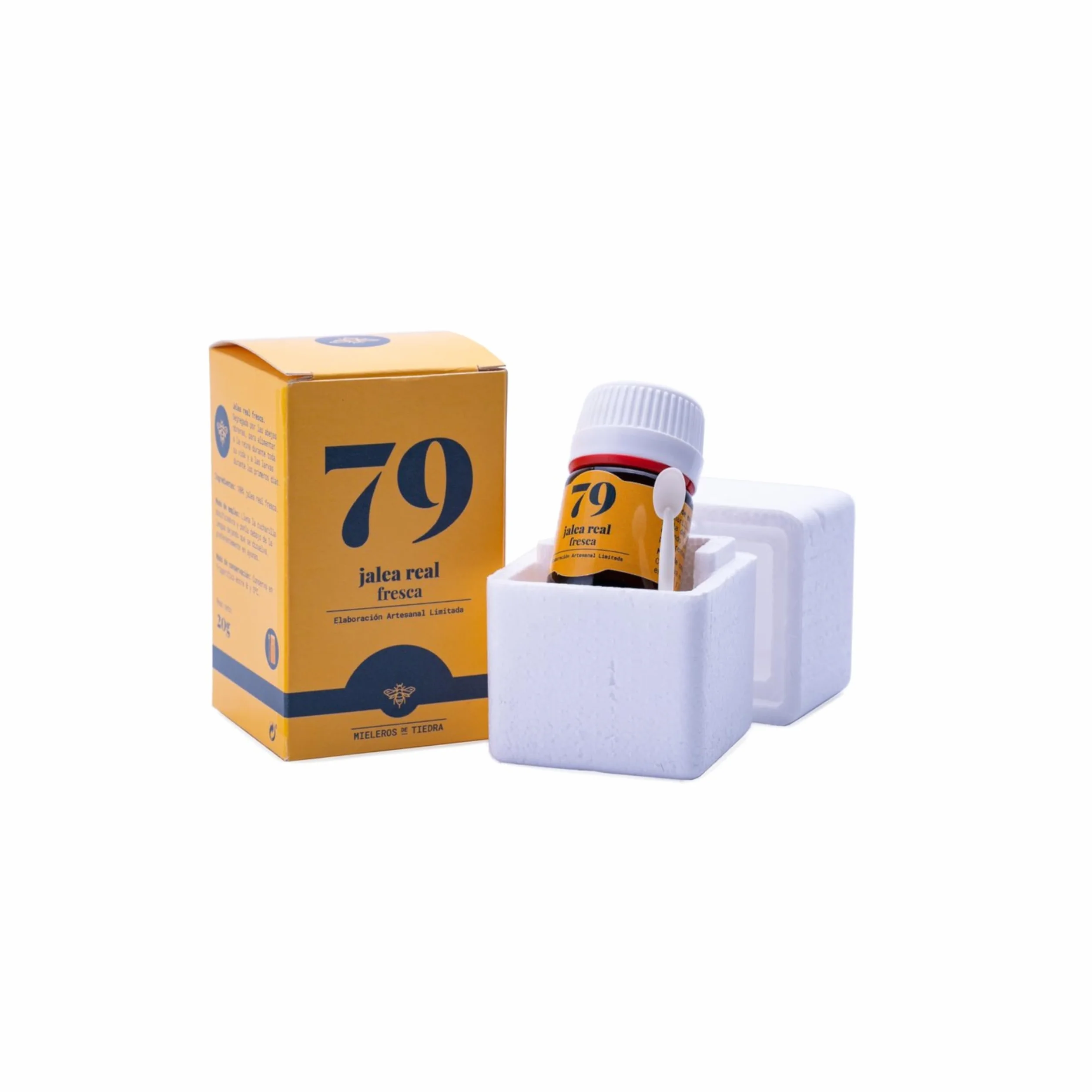 Pappa reale fresca 100% naturale 20 g con scatola isotermica e cucchiaino dosatore