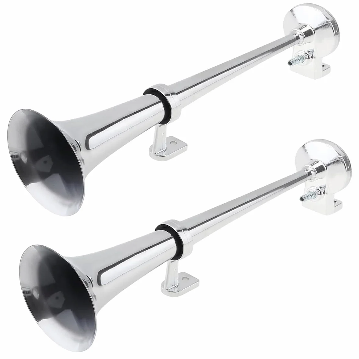 Tromba Bitonale ad Aria Compressa per Auto/Camion/Trattore - Senza Compressore, Design Cromato Durevole, Clacson Potente 150dB per Barca/Triciclo/Veicoli Commerciali