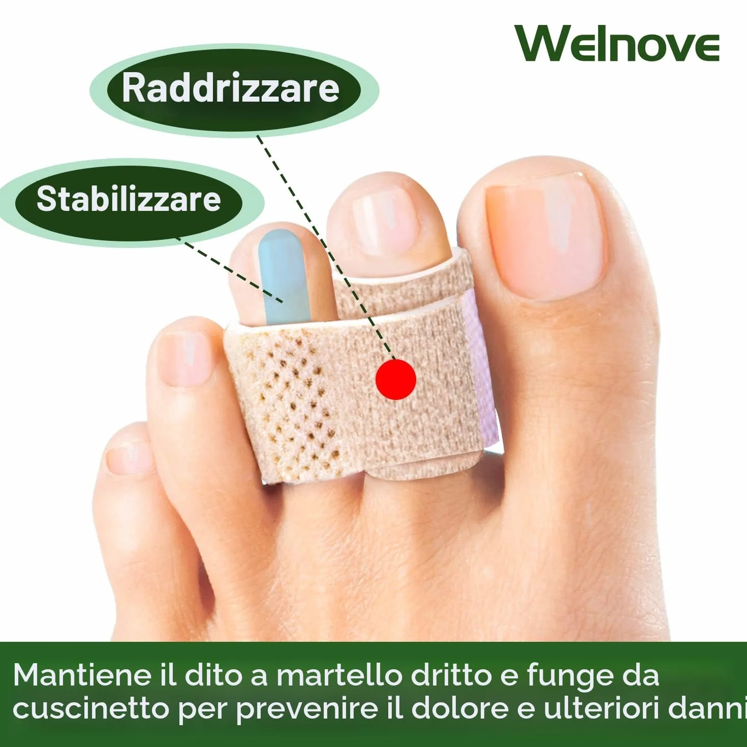 Welnove Raddrizzatore per dita a martello, stecche per dita dei piedi, 12 pezzi
