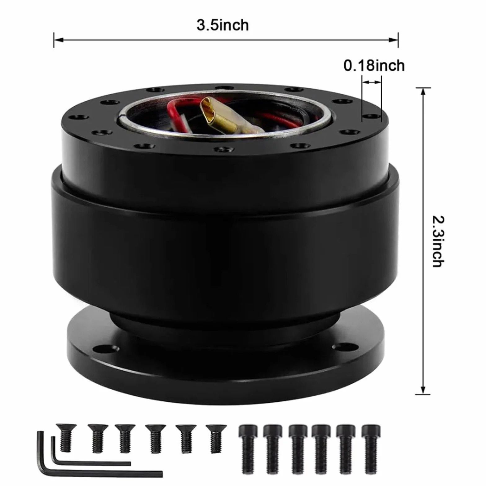 Kit Sgancio Rapido Volante Universale 6 Fori Nero Motorsport