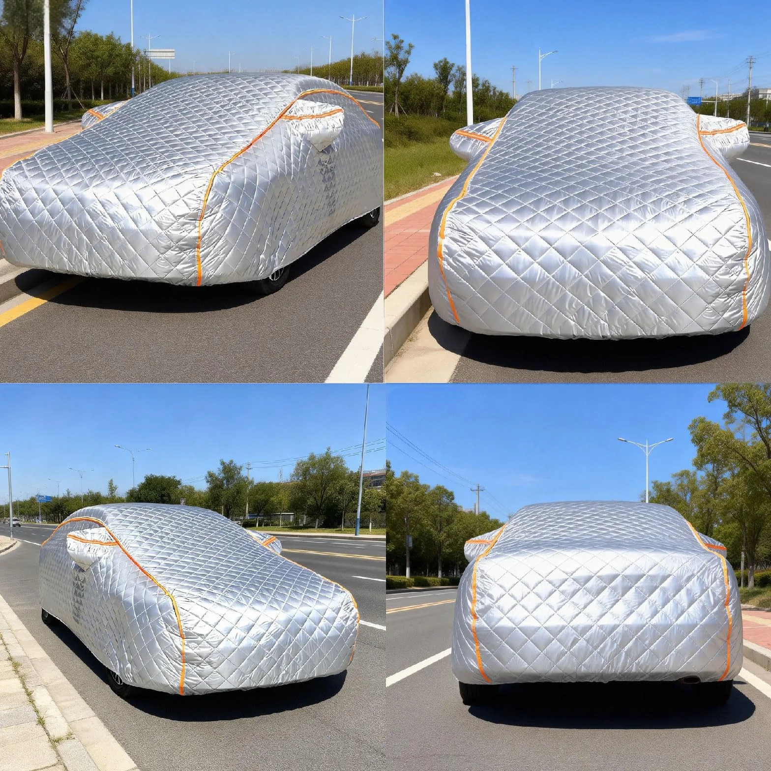 Telo Auto Antigrandine Per MG ZS 2017-2025,Telo Copriauto Anti-Grandine Esterno Imbottito Impermeabile Copertura Accessori per Auto Copri Macchina Antigrandine