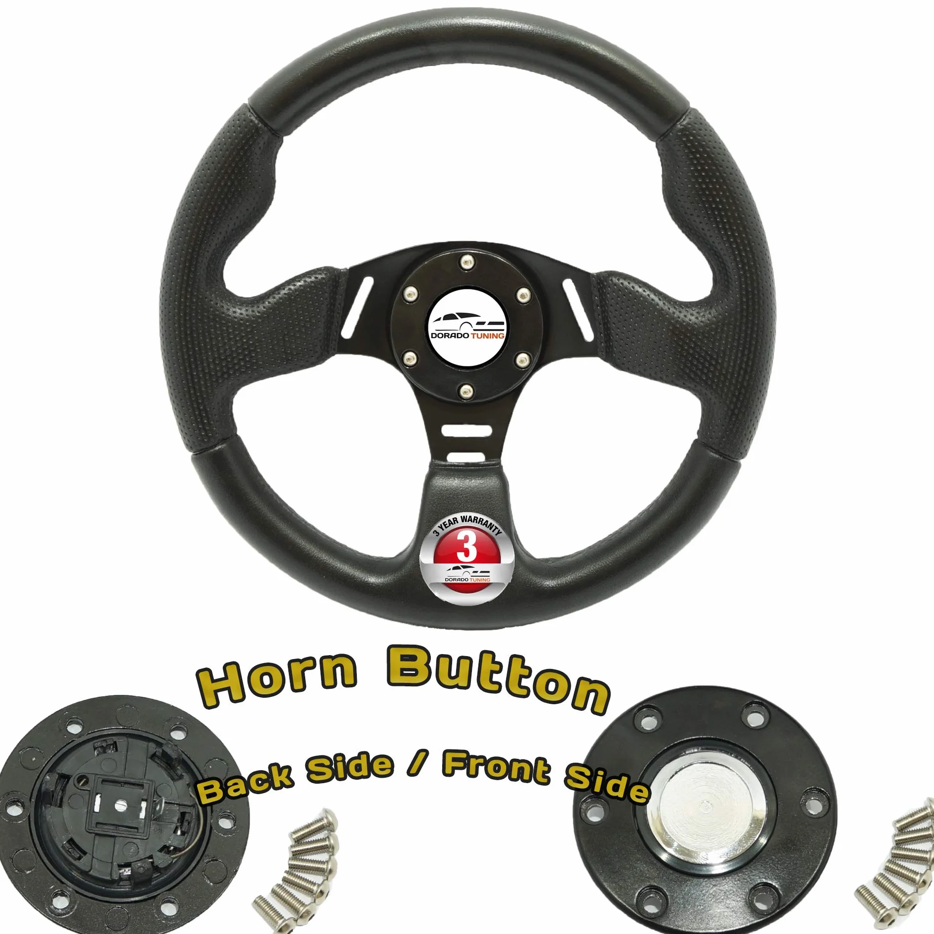 DoradoTuning Volante Sportivo Ø 320mm Rally Deriva Gara Universale Nero