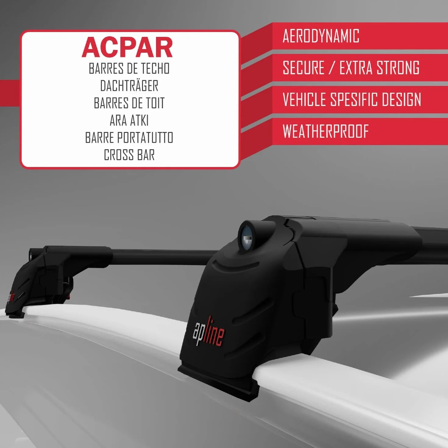 Compatibile con Opel Grandland X 2017-2024 Modello ACE-2 Barre Tetto Portapacchi Auto Barre Portatutto Nero Alluminio 2 Barre