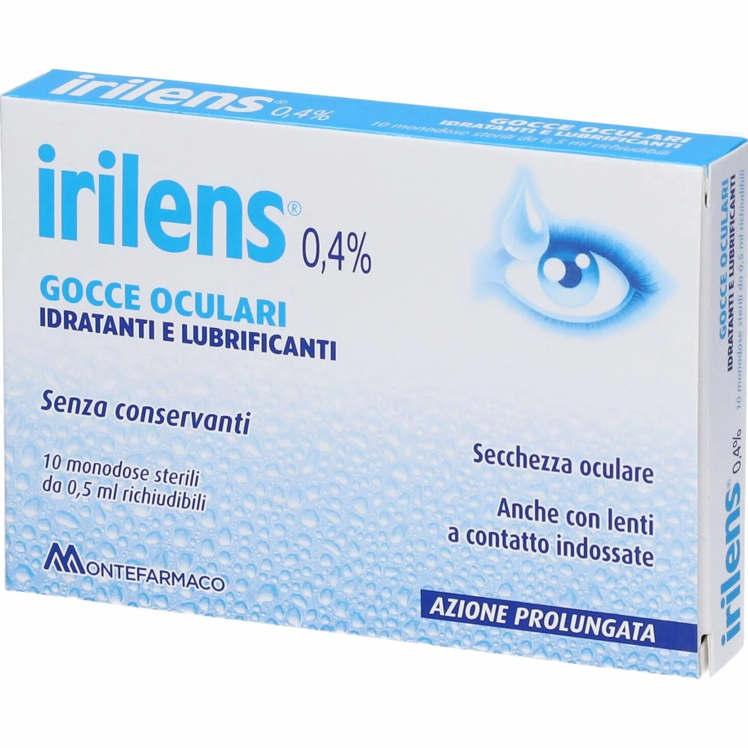 Irilens Gocce Oculari Idratanti e Lubrificanti 0,4% 10 Monodosi 0,5 ml Azione Prolungata