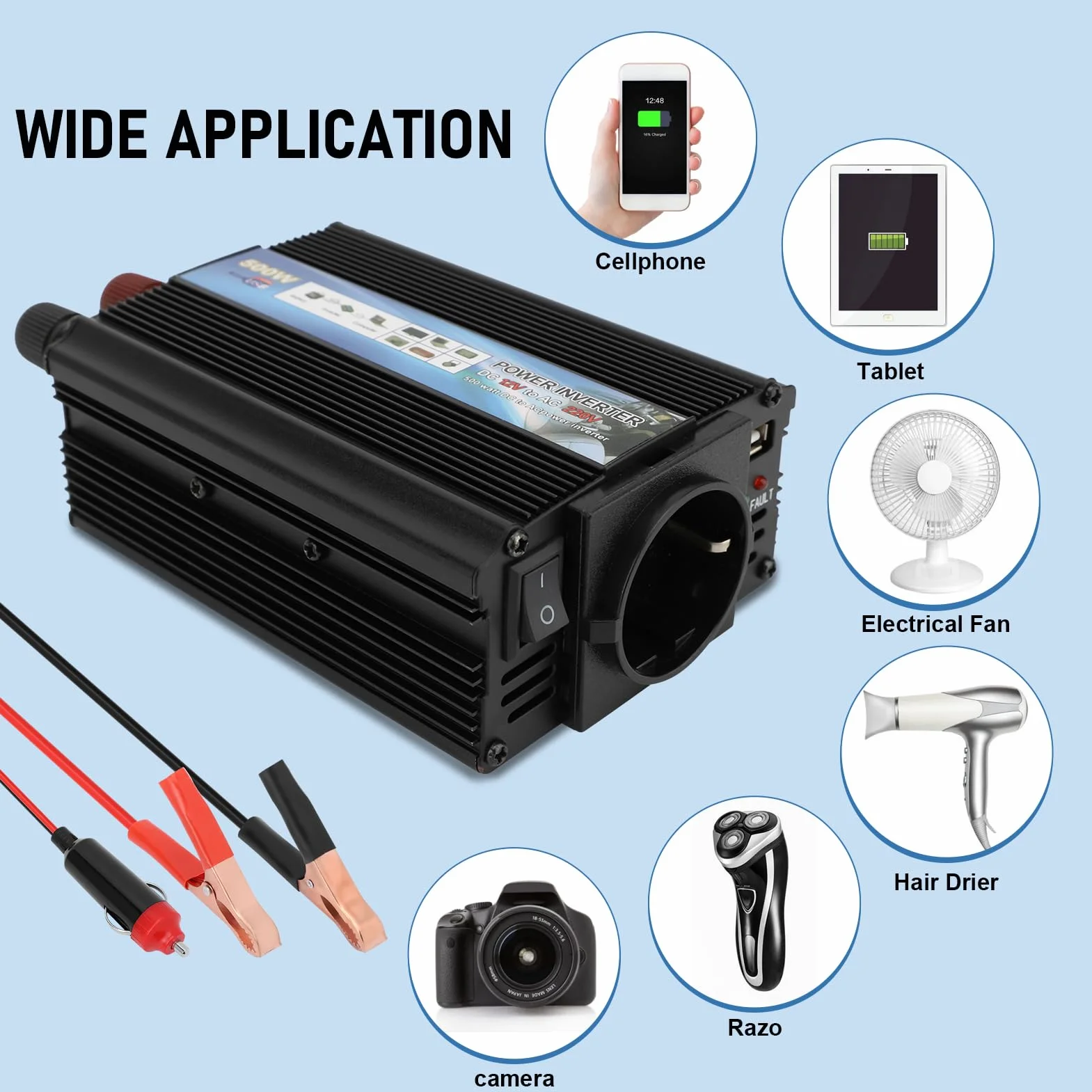 Convertitore di Potenza 350W 12V 220V DC AC USB Onda Sinusoidale Modificata