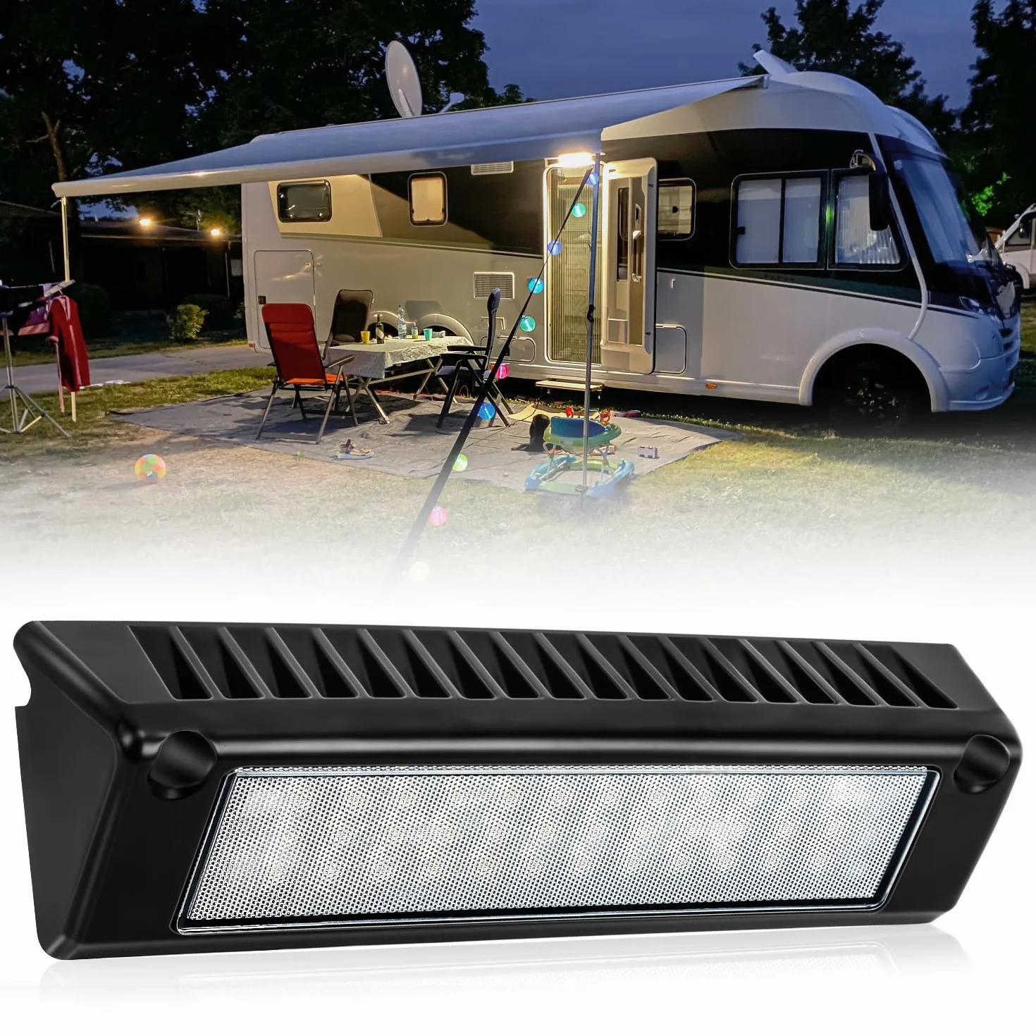 SUPAREE Luce Esterna Camper LED 12V 6000K IP67 Impermeabile per RV Van Camper Trailers