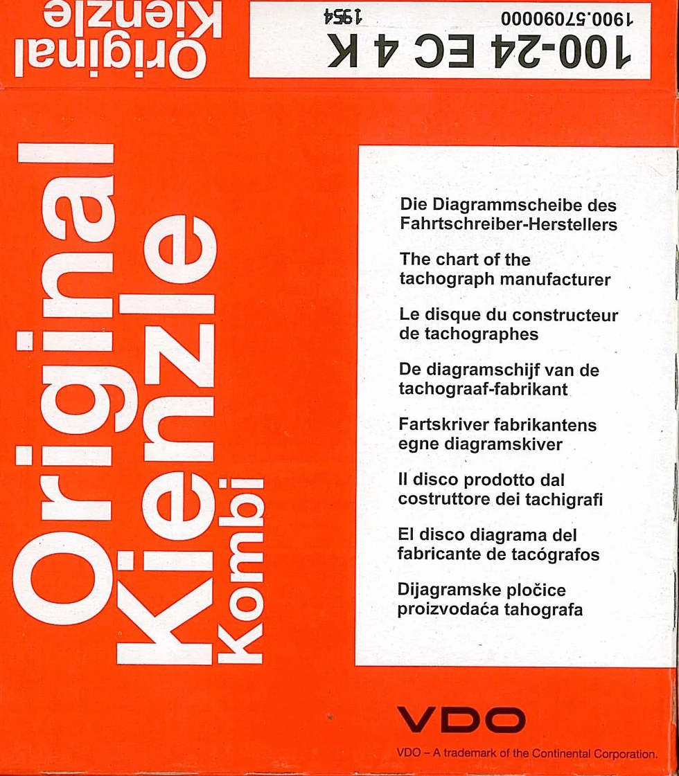 KIENZLE Original 100-KM/H 100 PZ. Dischi Tachigrafo Camion