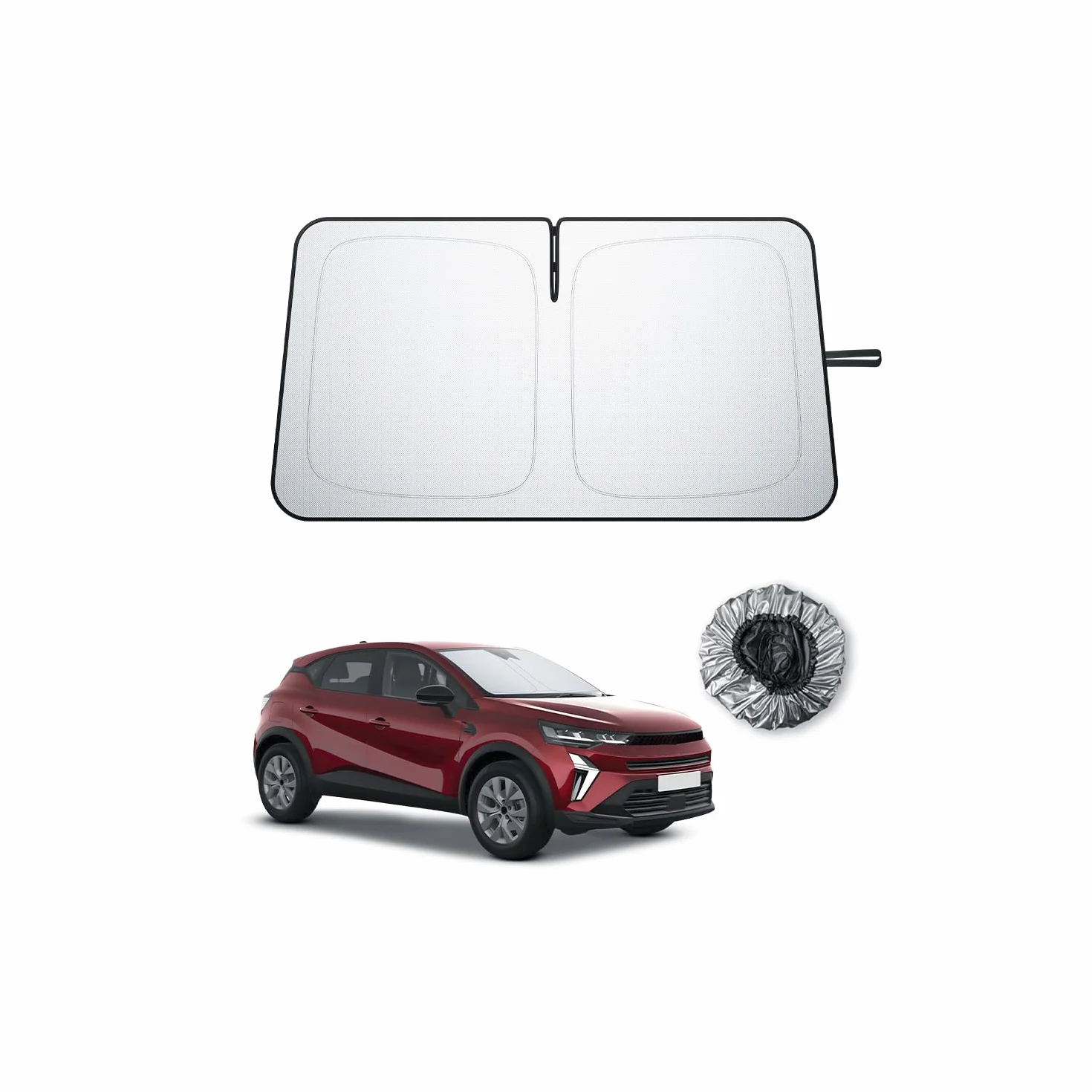 BIBIBO Osłona przeciwsłoneczna do Renault Captur 2 2020-2025 2026, UV, przednia szyba, parasole, antyplis, akcesoria