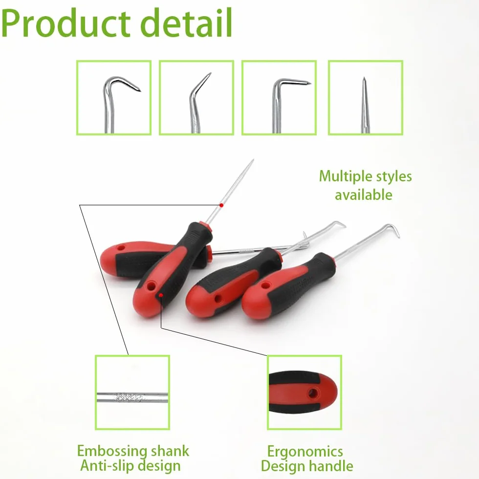 Set di 8 Pezzi Ganci per Paraolio 15-17cm Kit Estrattore per Paraolio con Impugnatura Antiscivolo Strumento di Rimozione Guarnizione O-ring per Auto