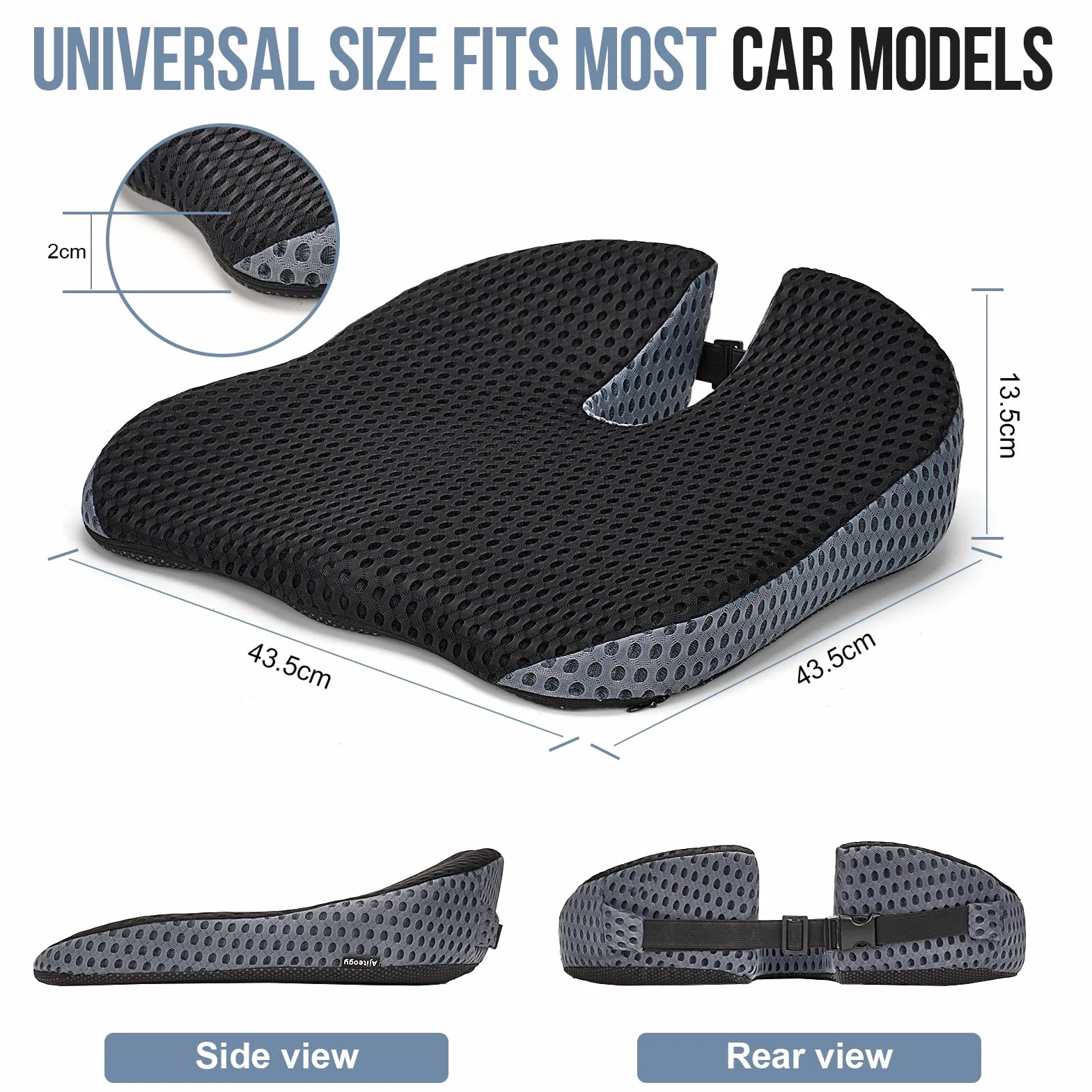 Memory Foam Cuscino Sedile Auto Guidatore Postura Adulti Accessori Viaggio Universali