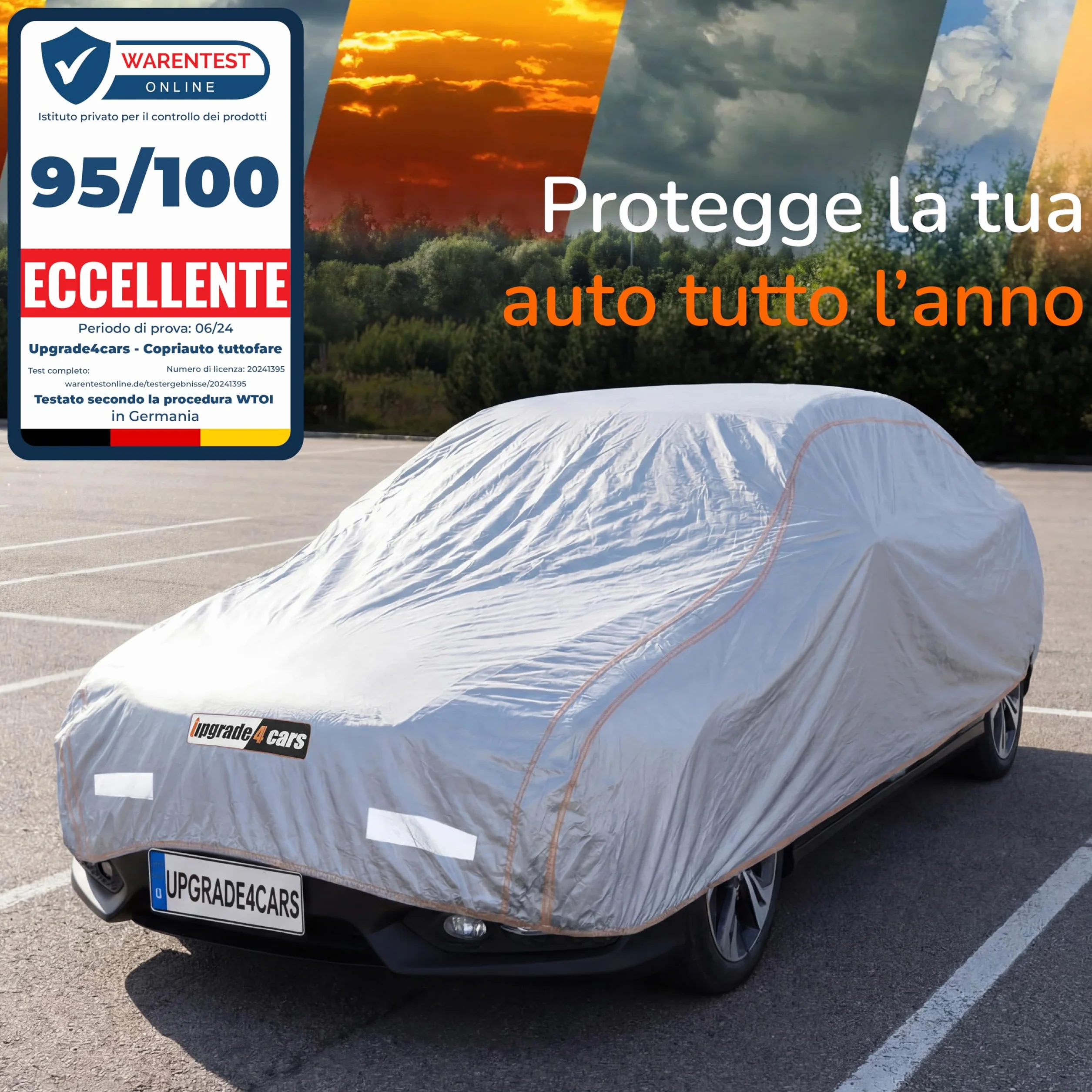 Upgrade4cars Telo Copriauto Esterno Impermeabile Versione 2026 Universale SUV L 480x195x150 cm
