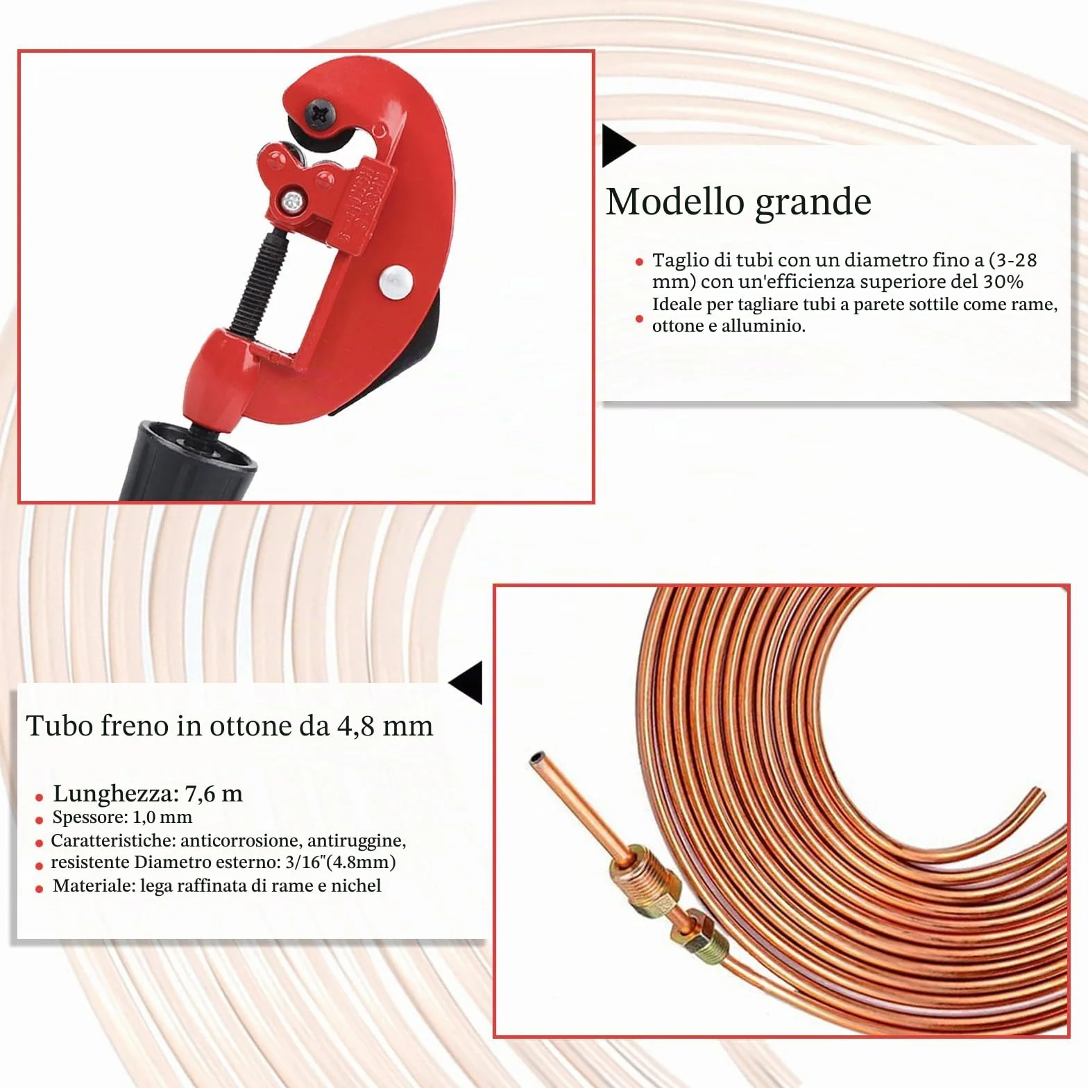Bobina tubi freno 25 piedi Strumento a doppia svasatura Accessori riparazione linea freni auto