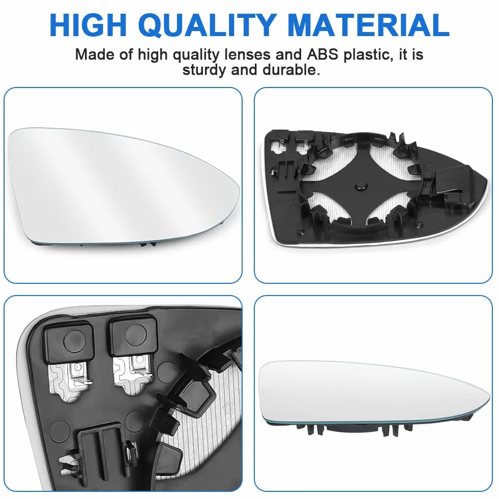 URAQT Vetro a Specchio Sostituzione per Golf 7, Retrovisore Termico Lato Passeggero, Ricambio OEM:V-W (5G0857522)