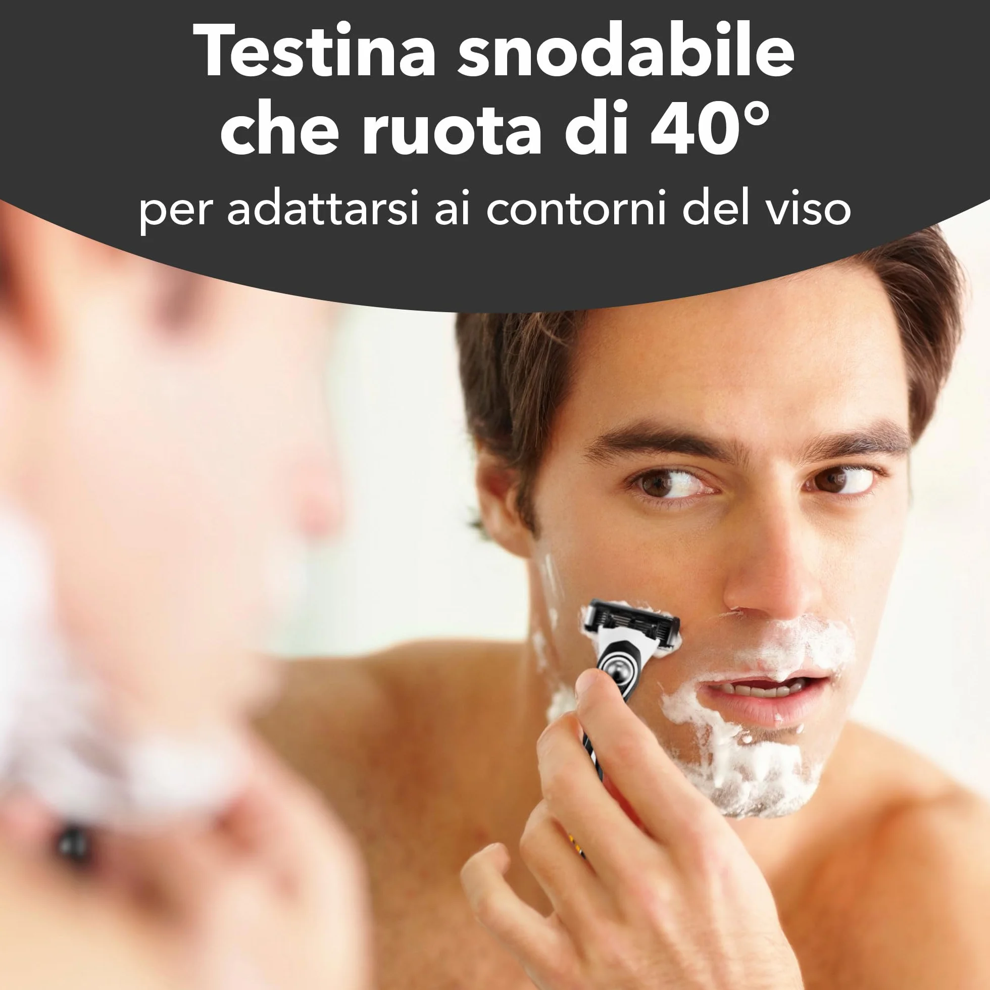 BIC Hybrid 5 Flex Rasoio Ricaricabile da Uomo, Starter Kit con 5 Lame Mobili