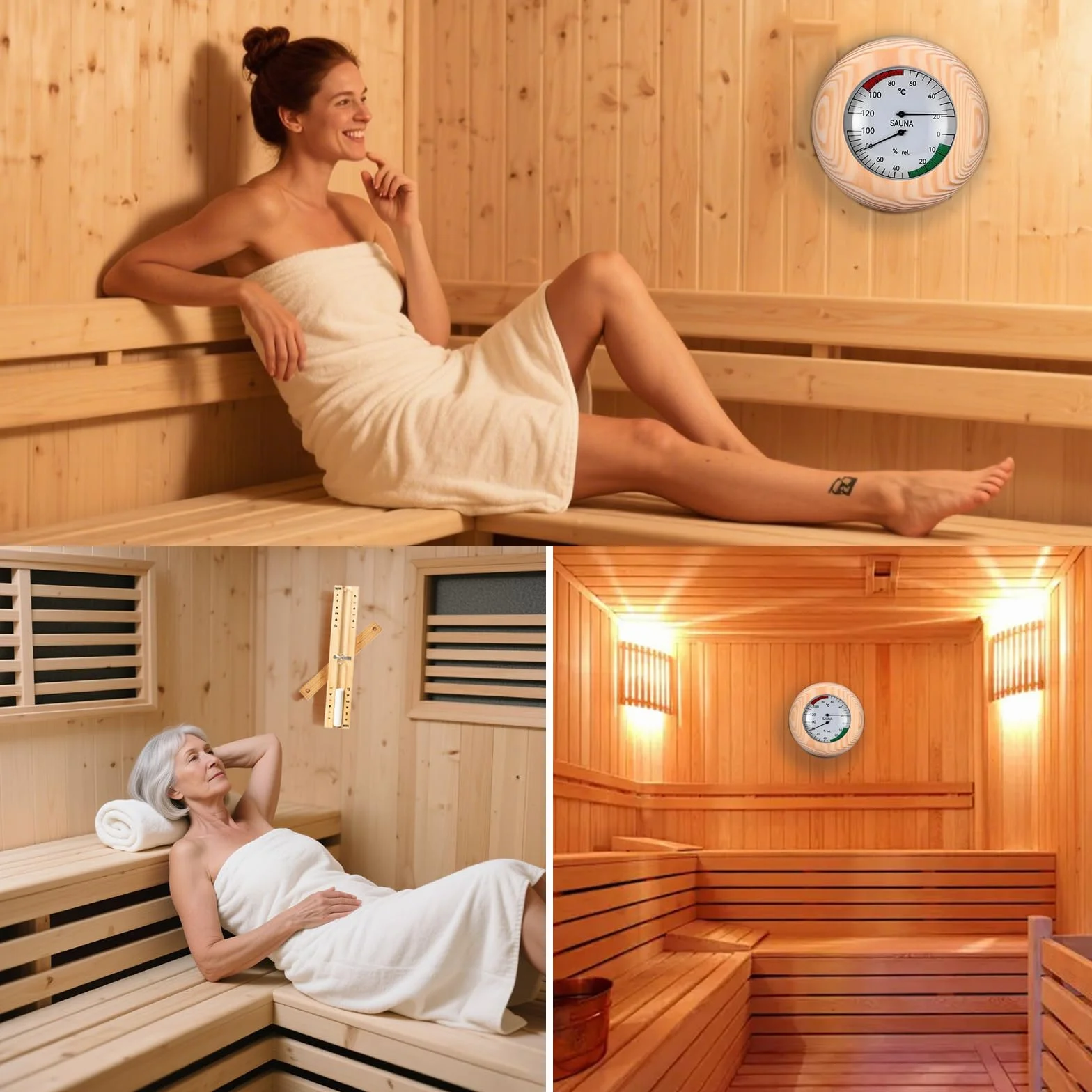 Termometri per sauna digitale 15 minuti legno 20-100°C montaggio a parete