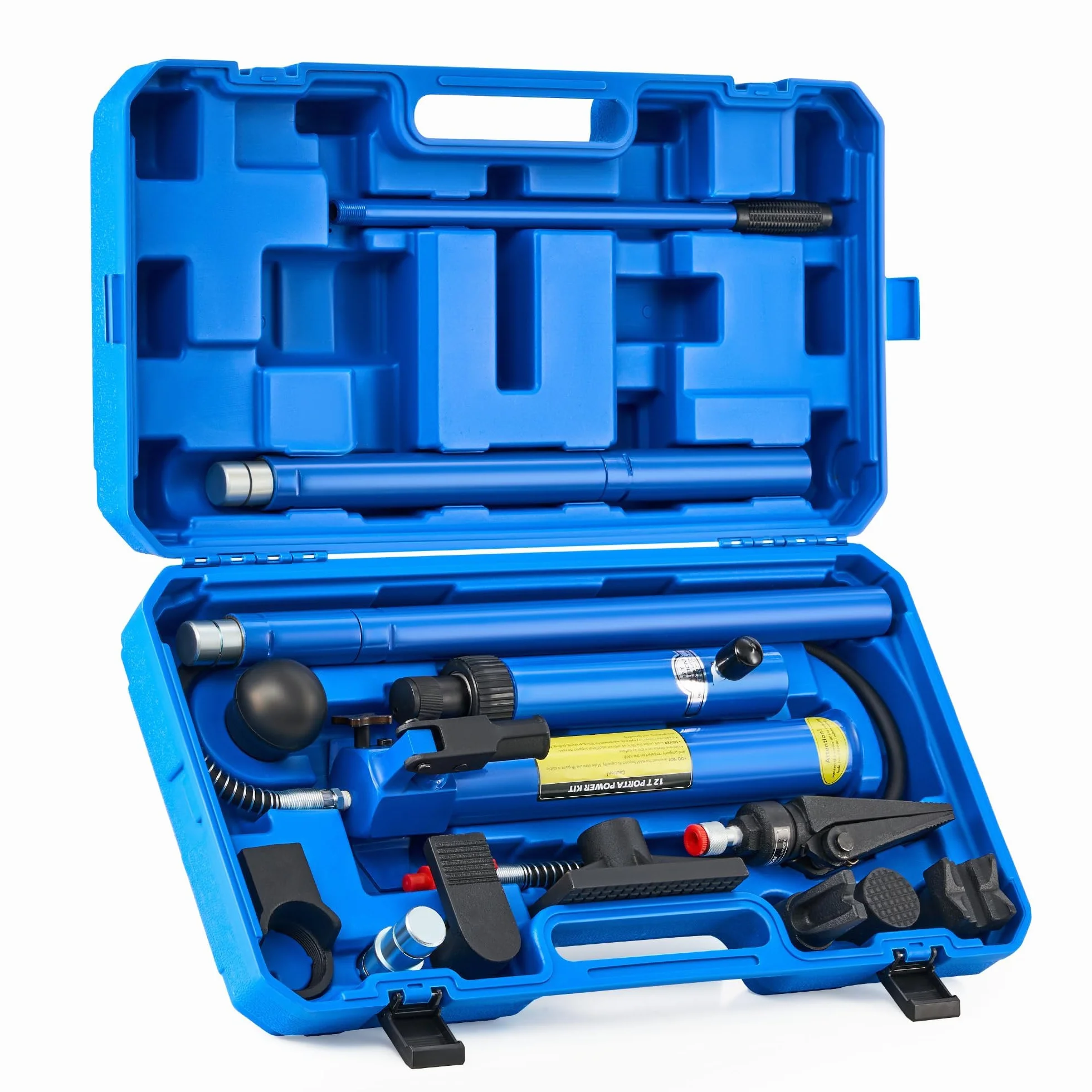 Orion Motor Tech 12T Martinetto Idraulico per Carrozzeria Kit Martinetto Idraulico Portatile per Riparazione del Telaio Auto Corsa 130 mm con Tubo dell'Olio da 1,4 m e Custodia per Riparazione Auto