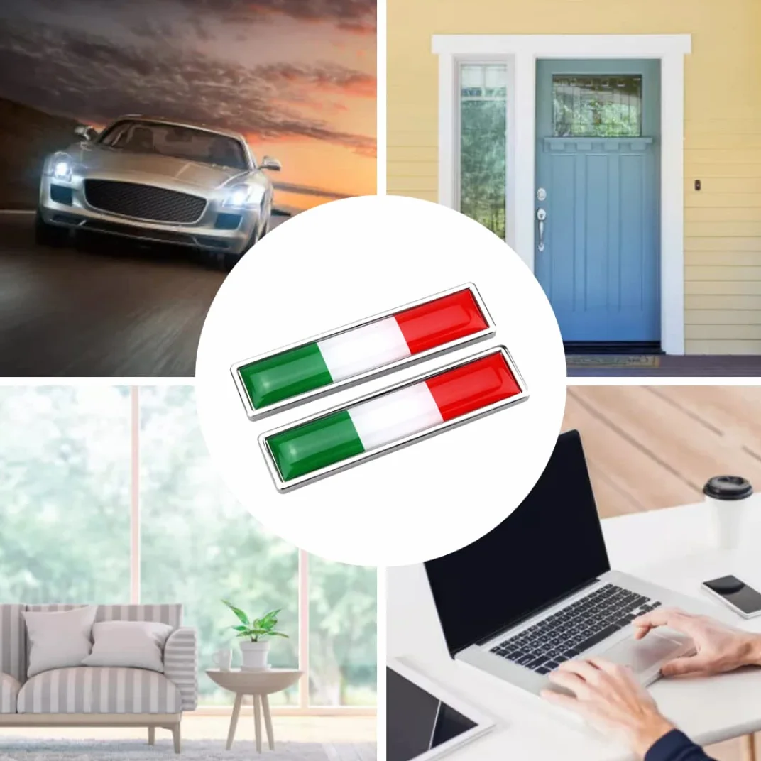 2 pezzi adesivi metallici della bandiera nazionale, adesivi di cartelli per auto, bandiera italiana per le decalcomanie per auto 3d emblema accessori per paraurti 3D