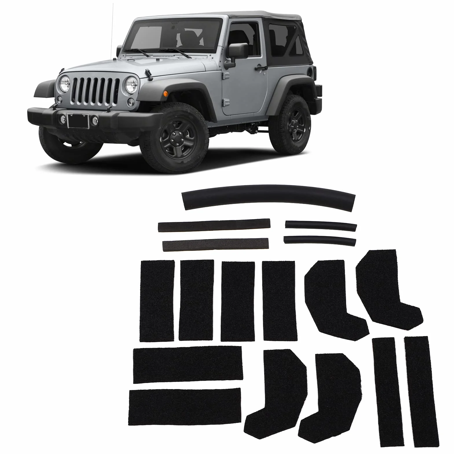 Forte Tenuta Perfetta Hard Top Foam Blocker 17PCS Kit di Tenuta Superiore Rigida per Jeep Wrangler JK