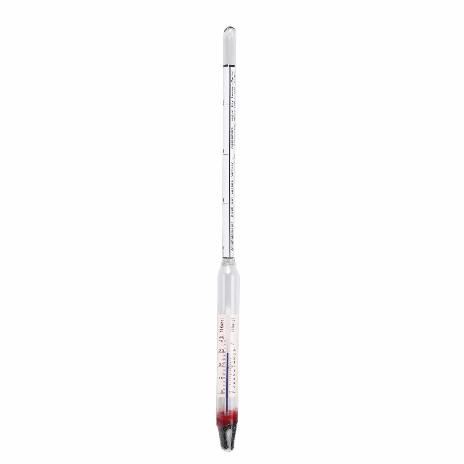 HHTEC Alcolometro 0-100% Vol con Termometro Densimetro per Distillati Misuratore Grado Alcolico
