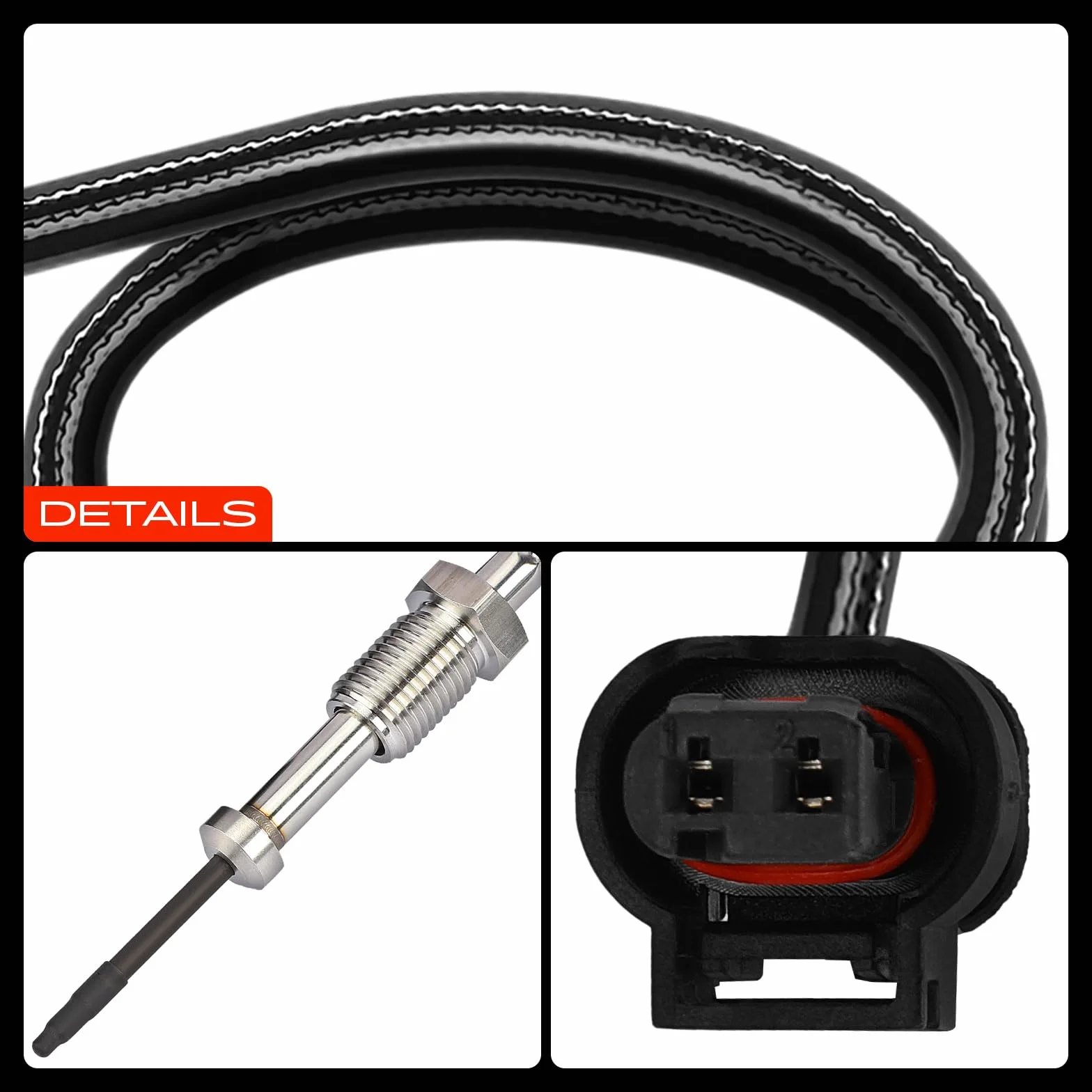 Frankberg Sensore temperatura gas di scarico 2-Poli Compatibile con Serie 1 F20 Serie 1 F21 2 Coupé F22 F87 3 Gran Turismo F34 Serie 3 E90 Serie 3 F30 F80 Serie 3 Touring F31 Replace# 13628509963