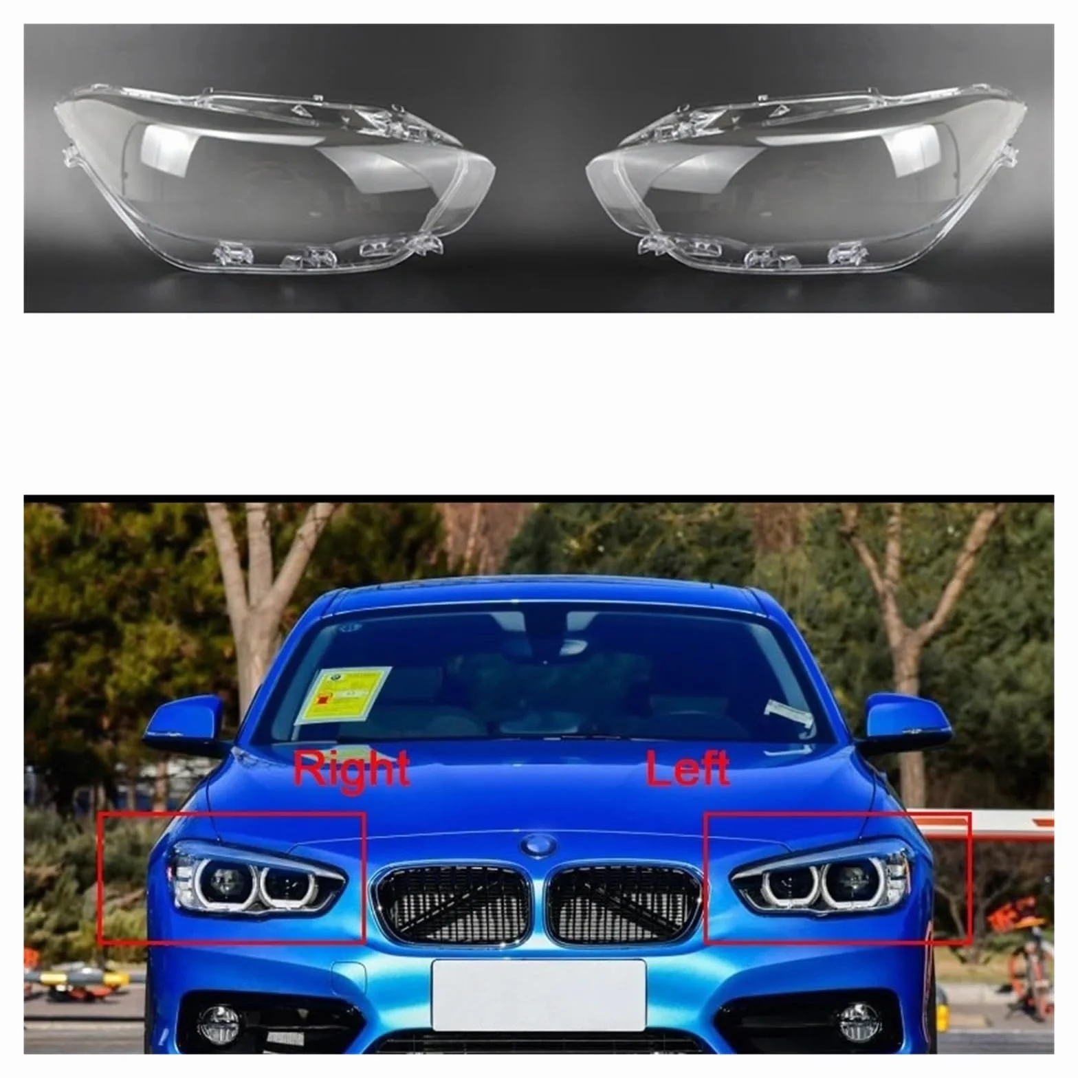 Faro Anteriore BMW Serie 1 F20 2015-2018 Plexiglass Trasparente Sinistro/Destra