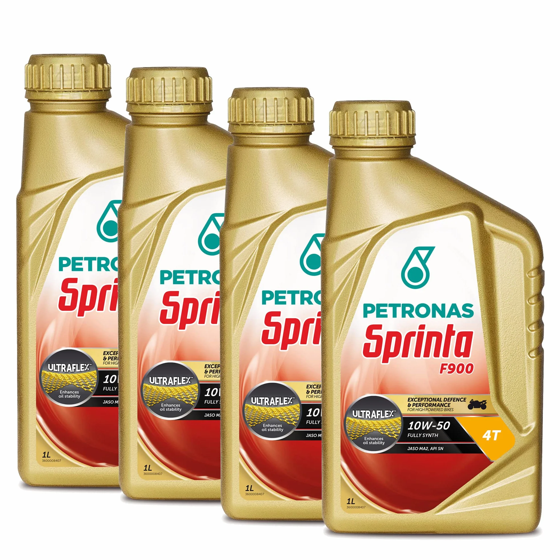 Petronas Sprinta F900 10W-50 4T Olio Motore Sintetico 1L x4