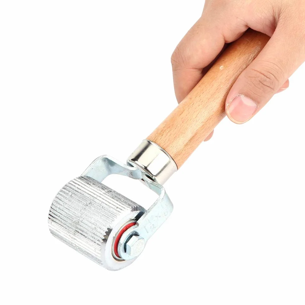 Strumento di Riparazione della Gomma della Toppa, Strumento di Riparazione del Rullo Cuscinetto a Sfera della Cucitrice della Riparazione Toppa della Gomma della Maniglia Legno della Ruot(L)