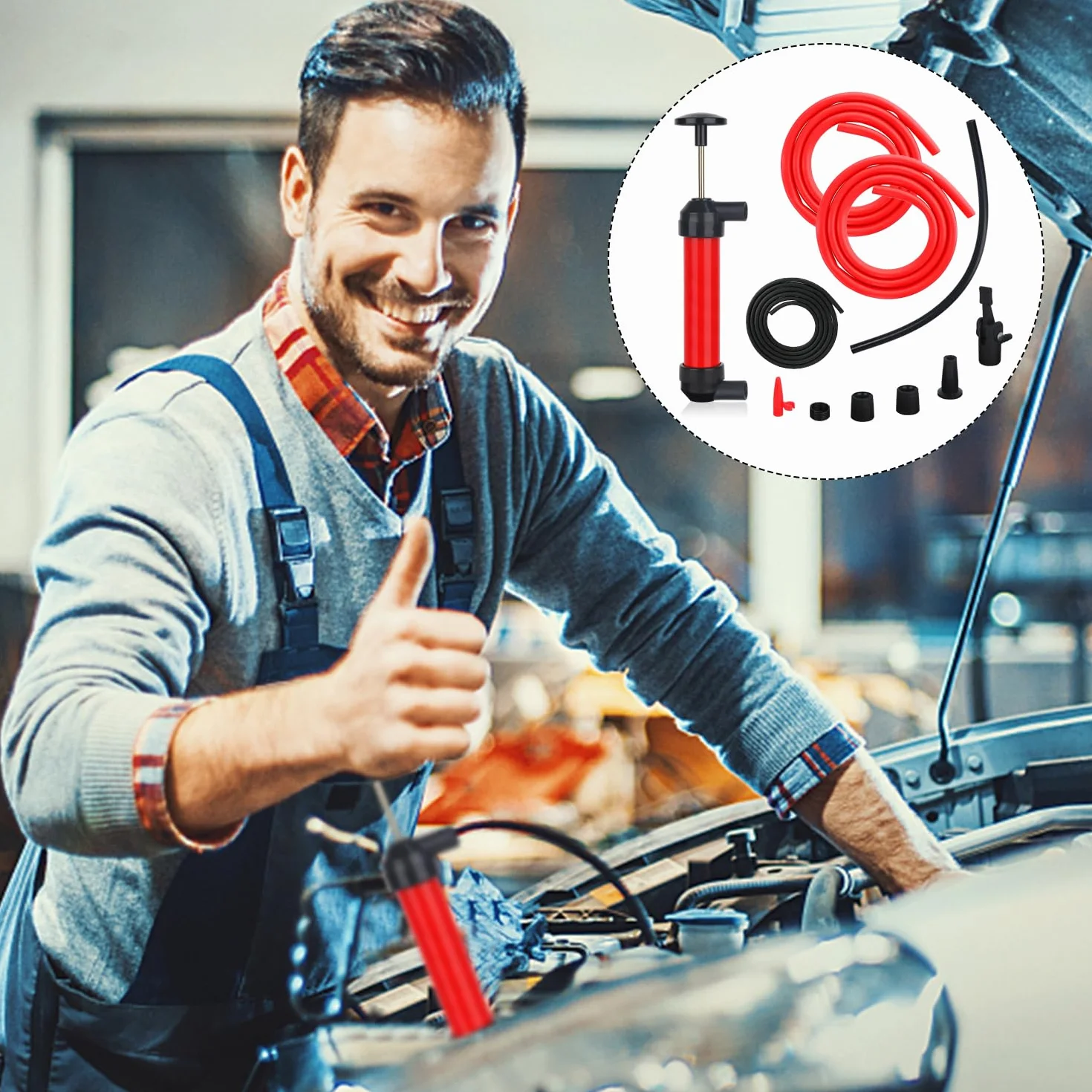 Pompa a Sifone Manuale,Pompa a Mano,Pompa Travaso Liquidi,Pompa a Sifone,Pompa Trasferimento Carburante a Sifone per Liquido Estrattore Tubo di Pompaggio