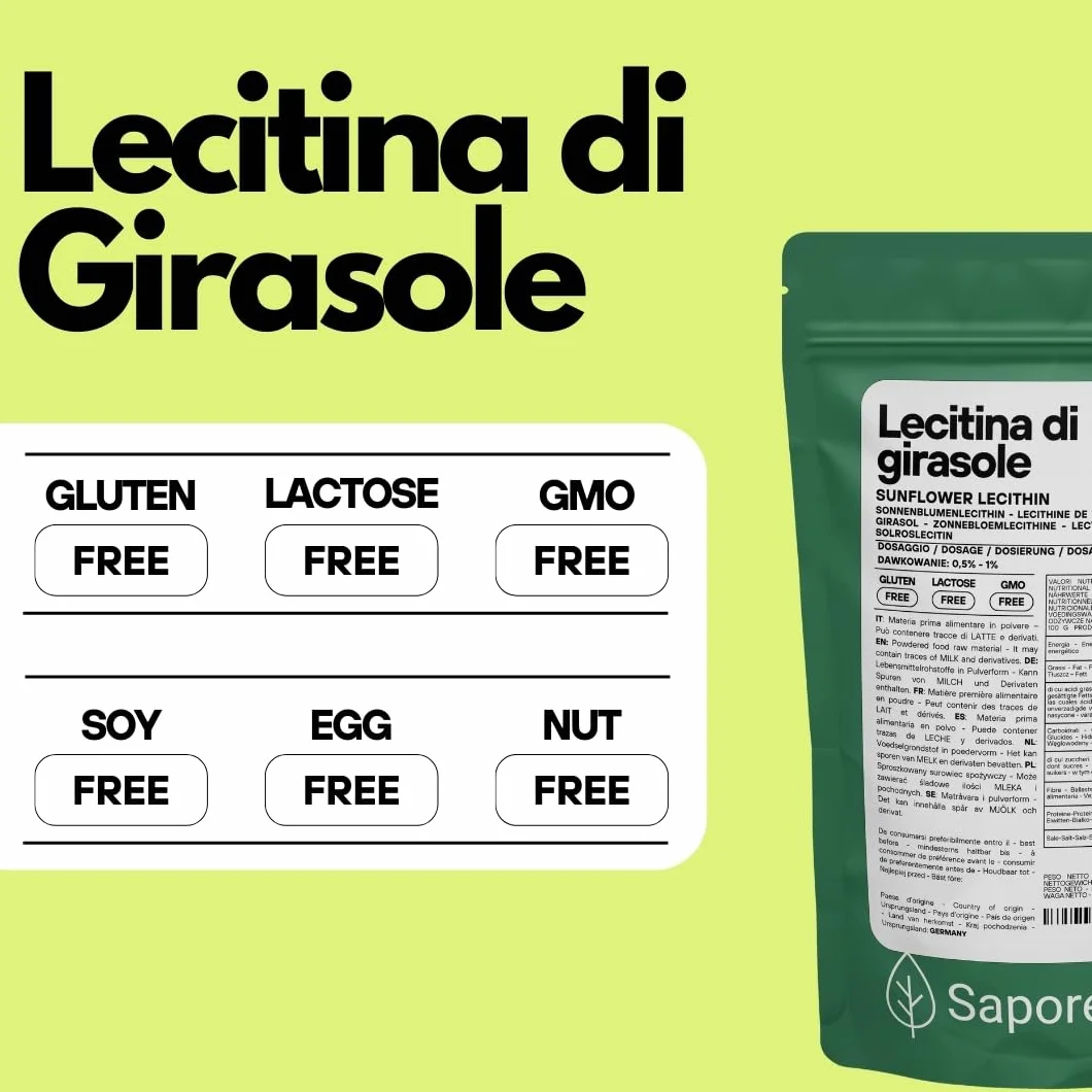 Lecitina di girasole 250 gr Emulsionante Naturale in polvere