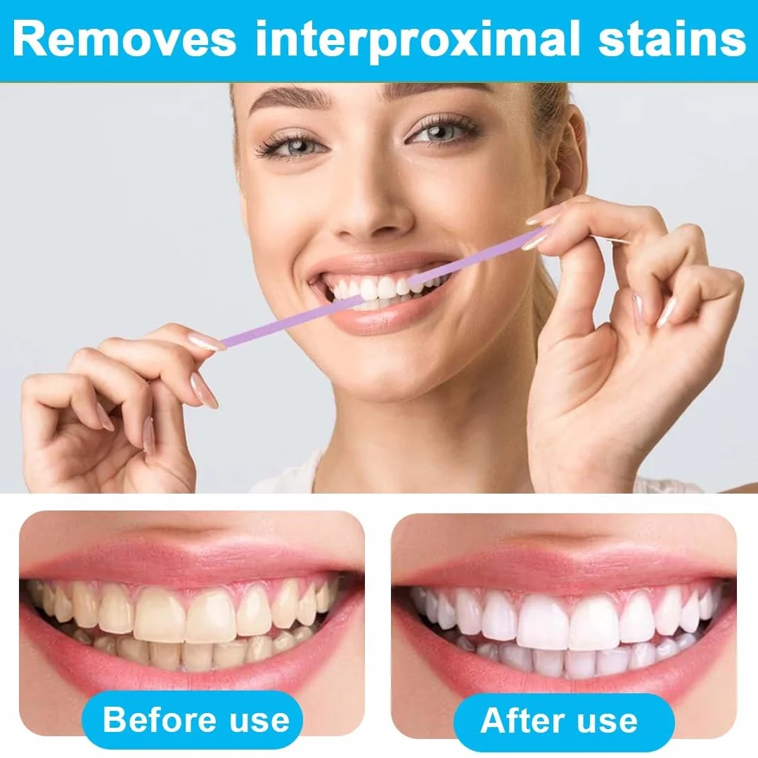 EIHI Carta Abrasiva Dentale 60 Pezzi Strisce Interdentali Lucidatura Denti