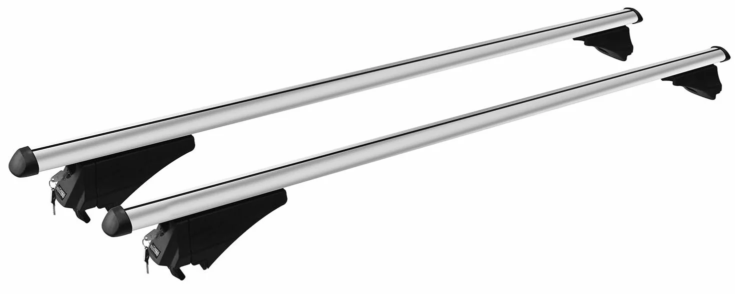 MENABO TIGER SILVER Barra Portatutto da Tetto in Alluminio 120cm 75 kg T-Slot 20 mm Nero