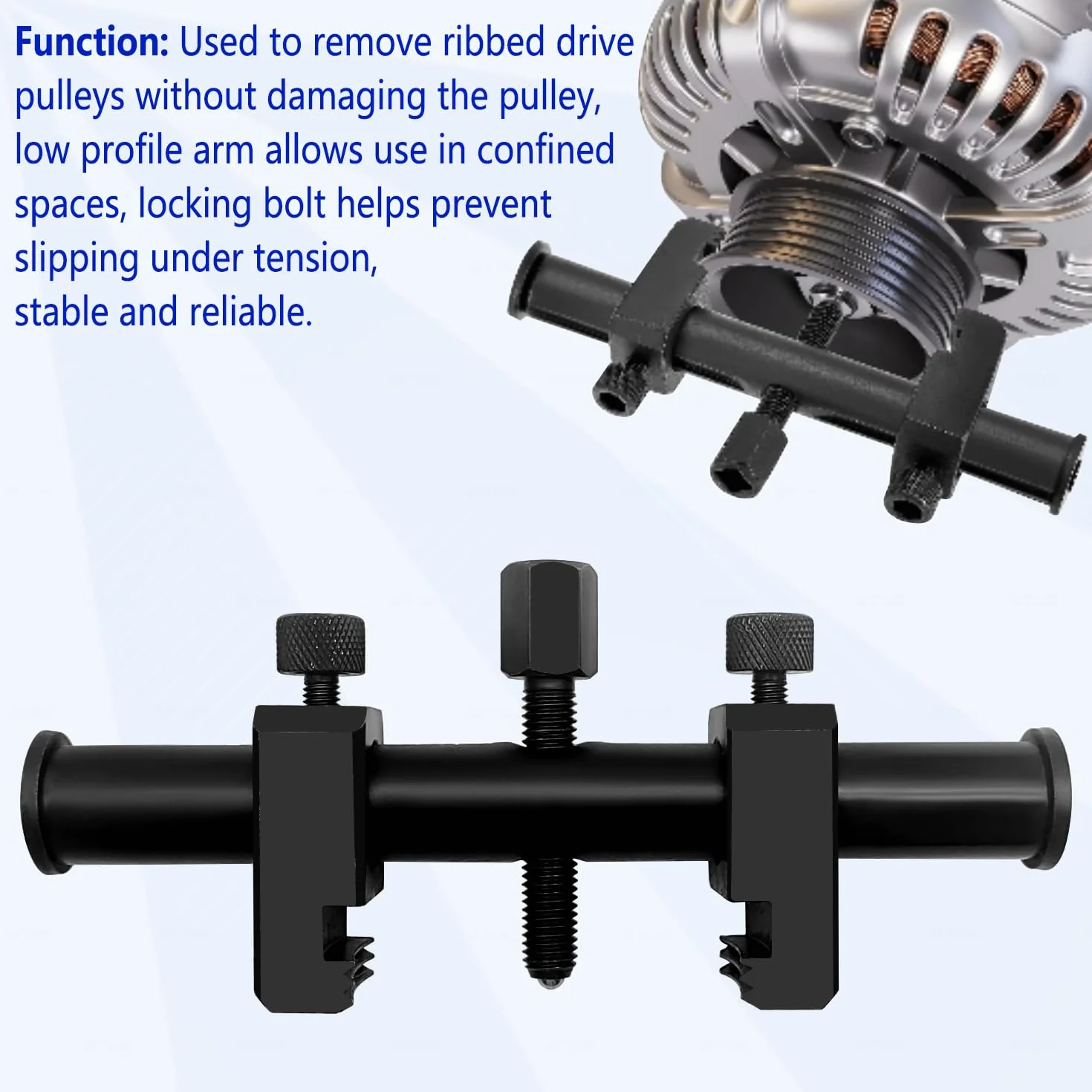 ZKTOOL Estrattore puleggia albero motore, estrattore puleggia azionamento a nervatura, estrattore albero motore regolabile, alternatori, condizionatori, pompe per acqua, 35-160MM