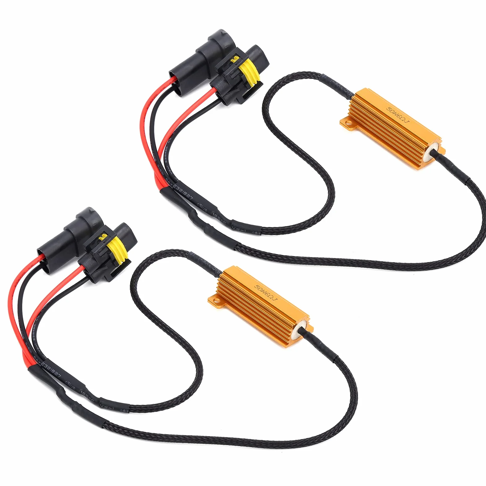 Adattatore Resistore di Carico LED 50W 6Ω per Indicatori di Direzione Fendinebbia, Cancellatore di Errori per Fari Auto, Adatto per H11 880 881, 2 Pezzi in Metallo