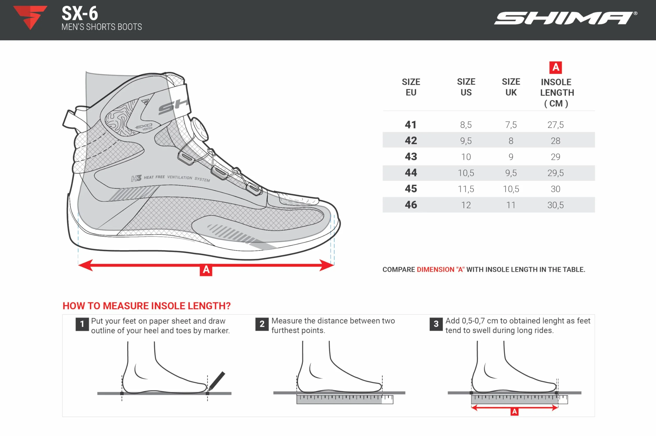 SHIMA SX-6 Men, Scarpe Moto Uomo | Rinforzate Stivali Moto Uomo in Pelle, Supporto alla Caviglia, Suola Antiscivolo, Impugnatura del Cambio (Bianco, 45)