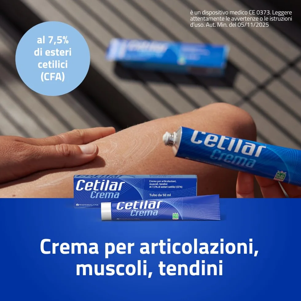 Cetilar Crema 50 ml Pharmanutra, Formula a base di esteri cetilici (CFA 7,5%) per articolazioni, muscoli e tendini