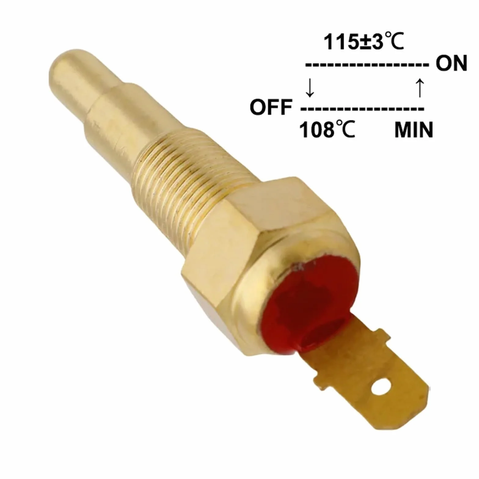 Sensore di temperatura dell'acqua 1/8-28 115±3℃ OME:16222-83040 1622283040 6671584(1 PCS 1/8-28 (9.728mm))