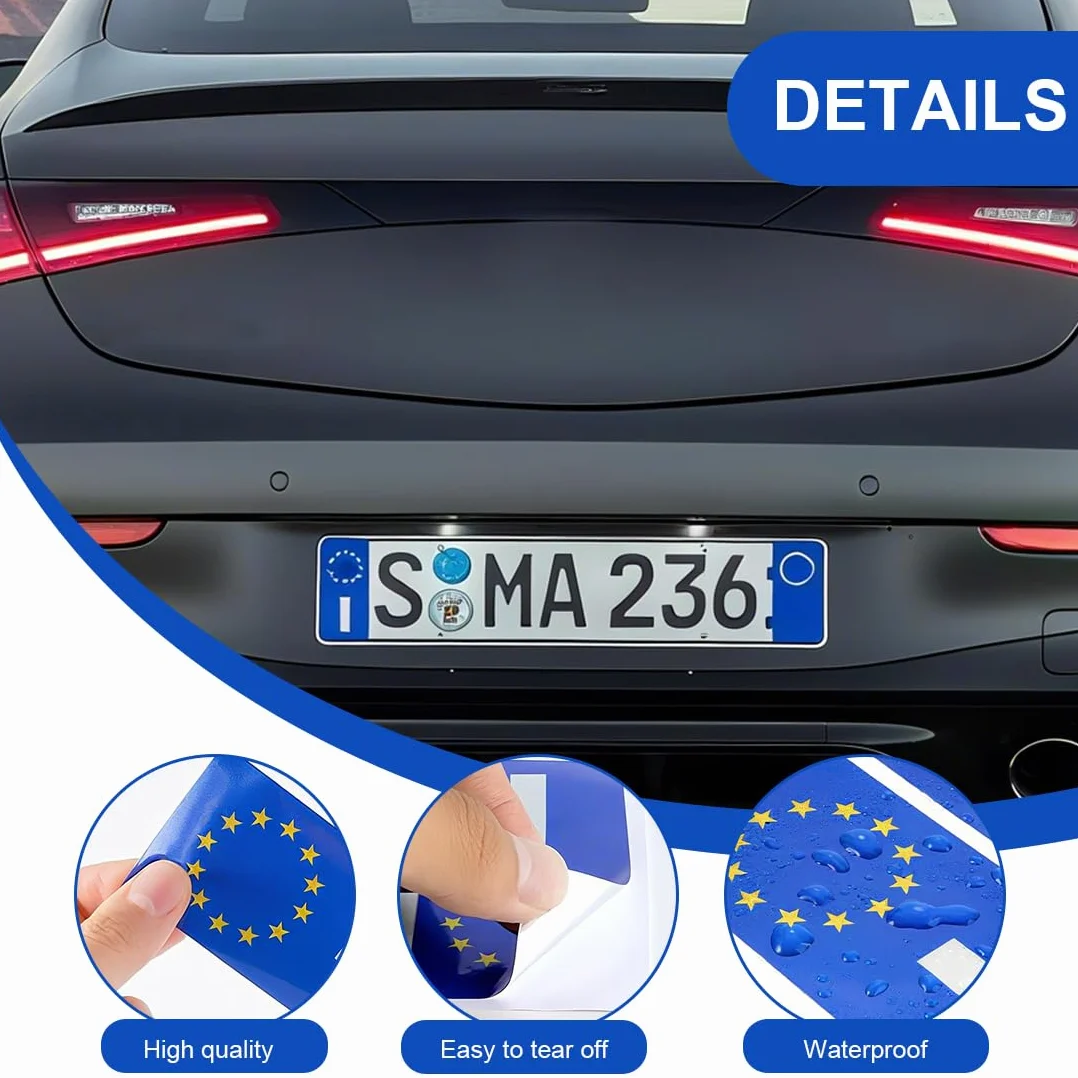 Adesivi Targa Auto Rifrangenti 45 x 98 mm Ultra Resistente Pioggia e Sole
