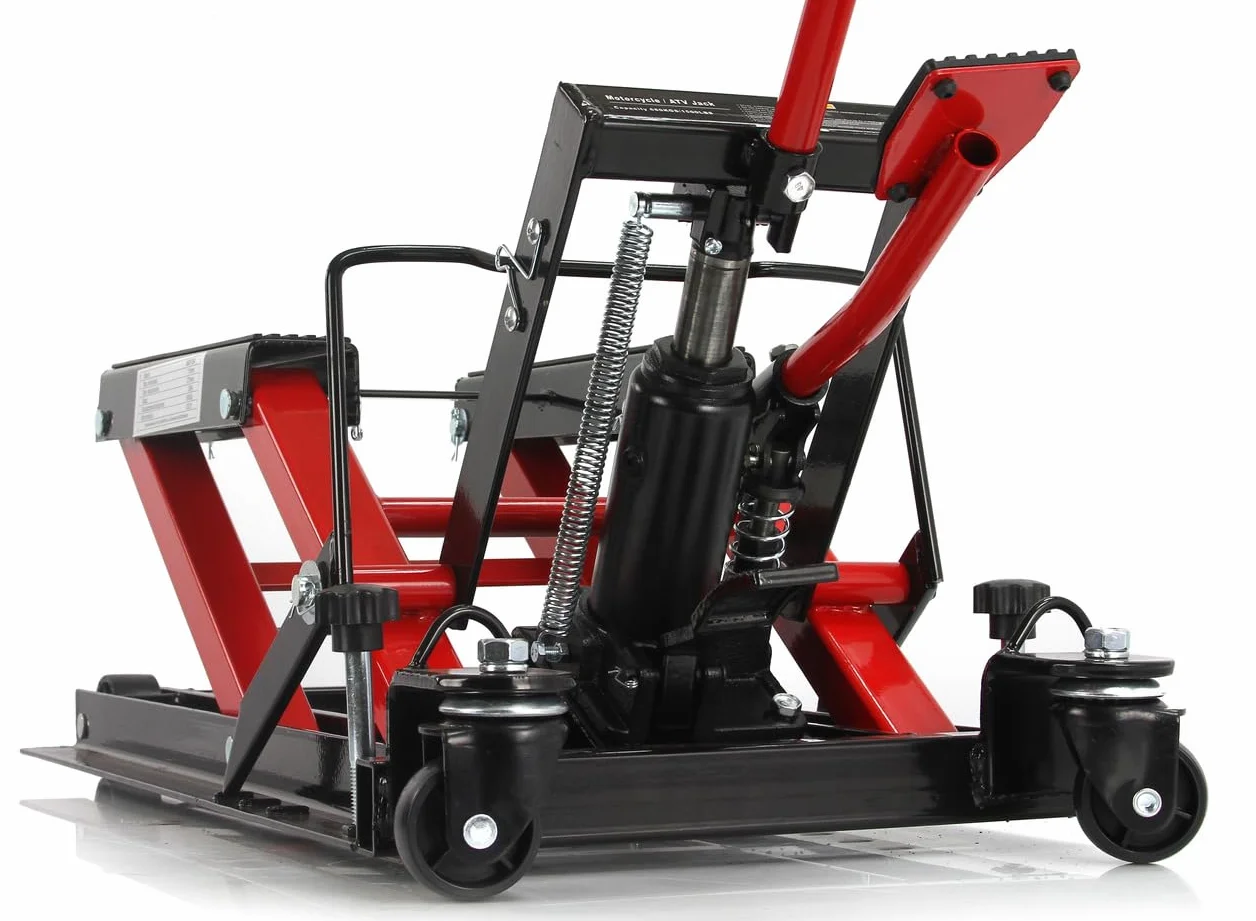 Sollevatore Idraulico 680 kg Ruote Sollevamento 12-38 cm per Moto Quad Veicoli Fuoristrada